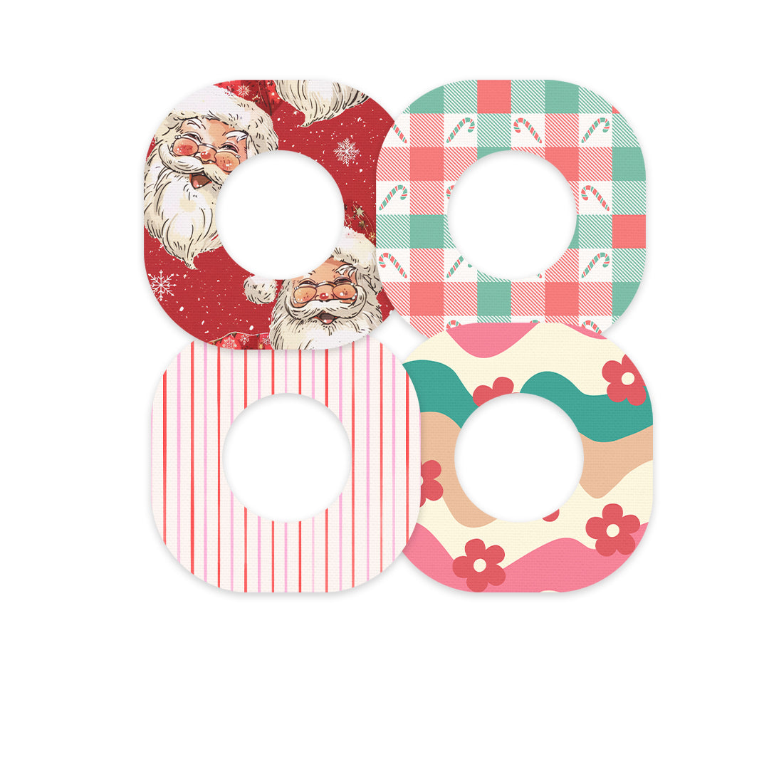 Retro Merry Variety Dexcom G7 and Stelo Patch Tape - Pump Peelz