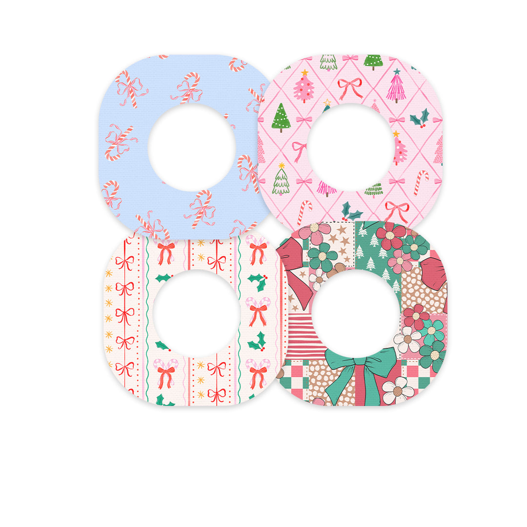 Pretty in Pink Holiday Variety Dexcom G7 and Stelo Patch Tape - Pump Peelz
