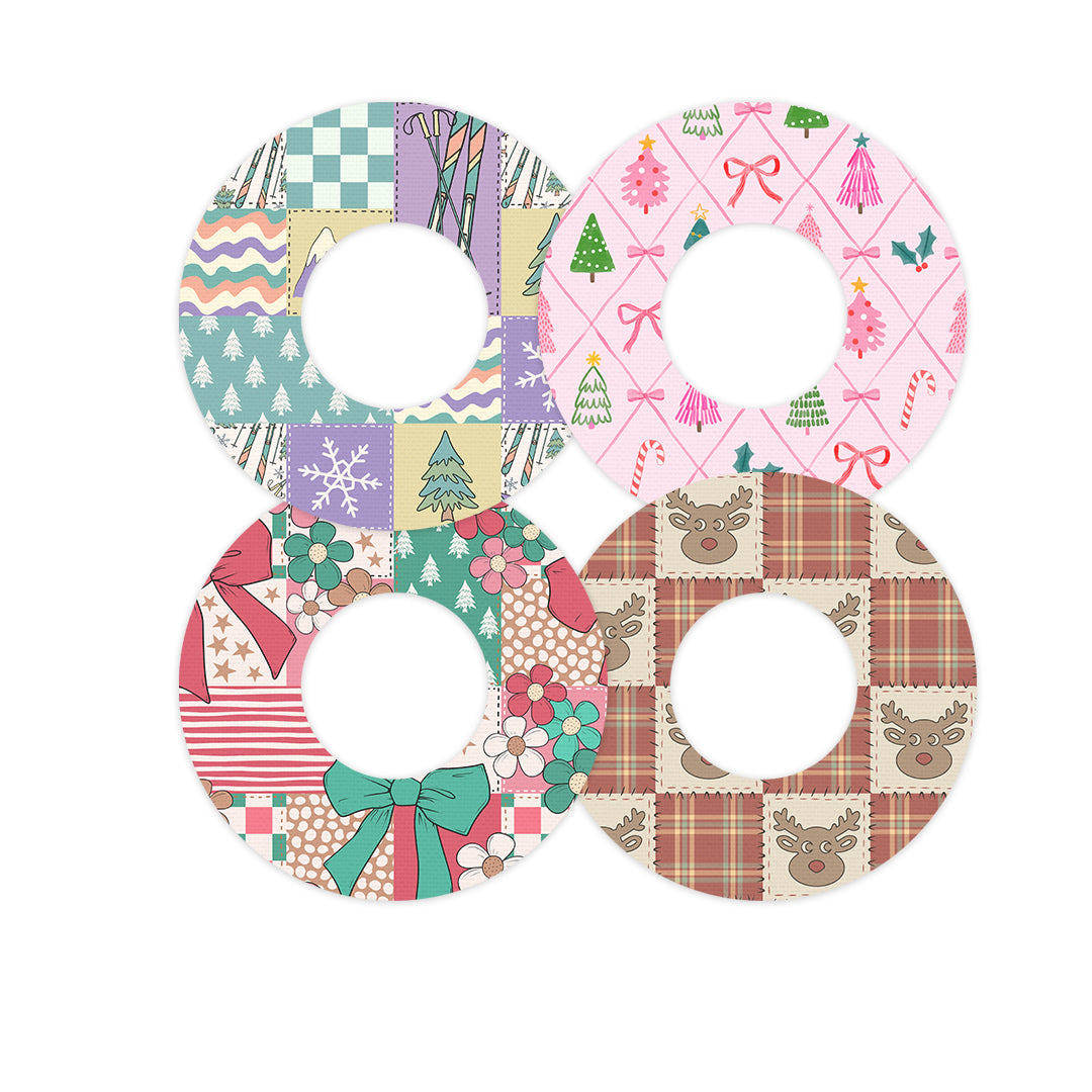 Holiday Patchwork Variety Patch  Tape Designed for the FreeStyle Libre 2 - Pump Peelz