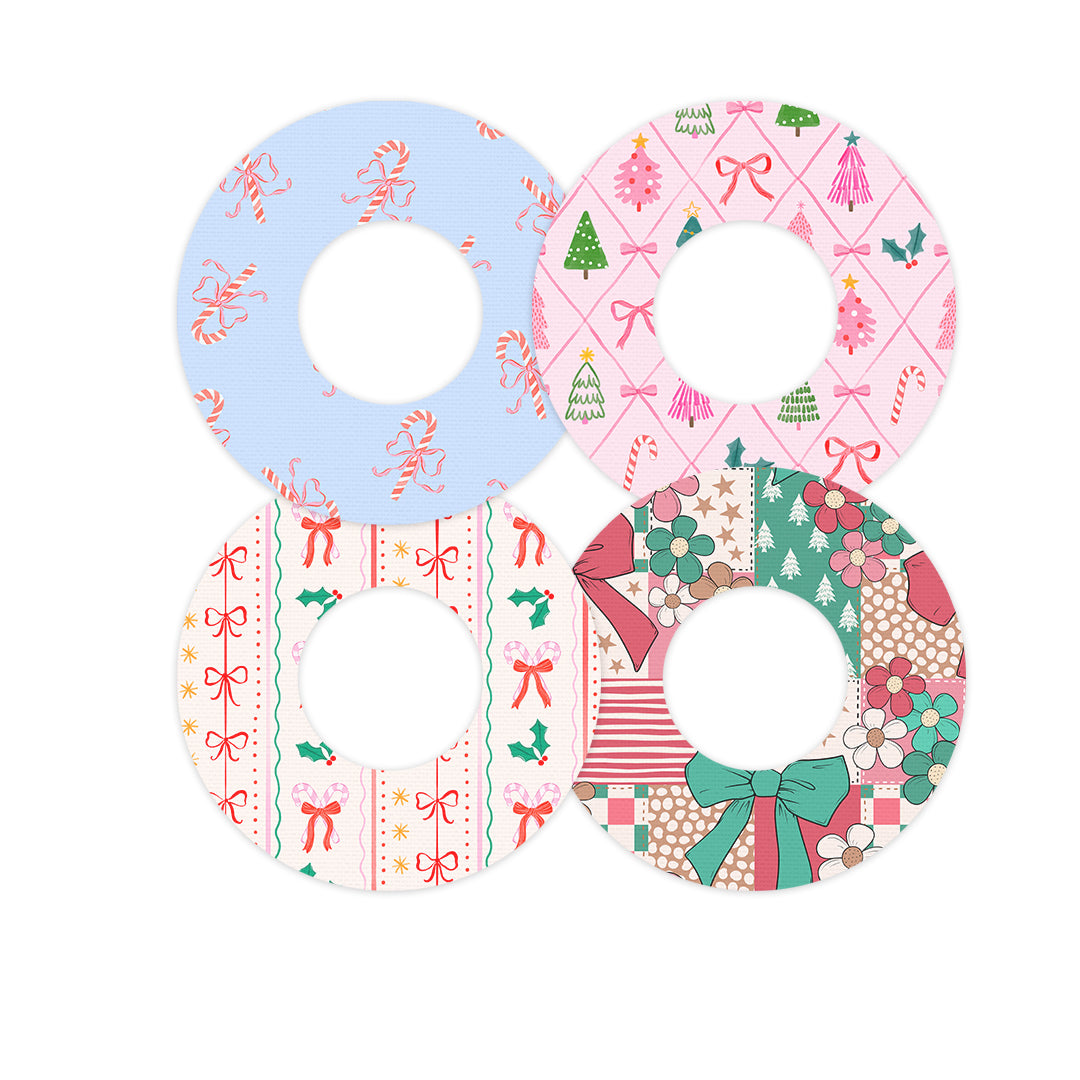 Pretty in Pink Holiday Variety Patch  Tape Designed for the FreeStyle Libre 2 - Pump Peelz