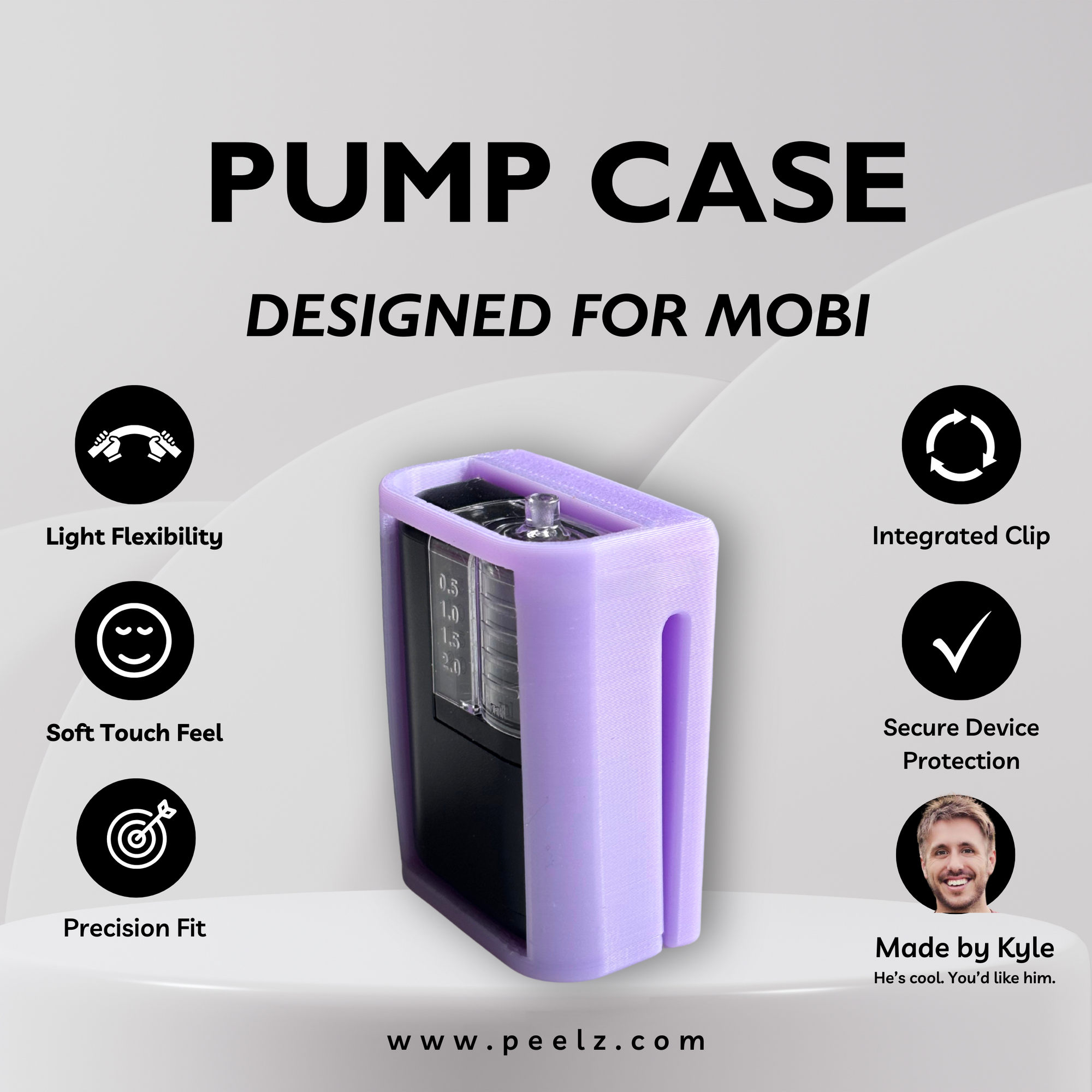 Tandem Mobi Insulin Pump Case – Soft-Touch, Flexible Solid Colors by Pump Peelz