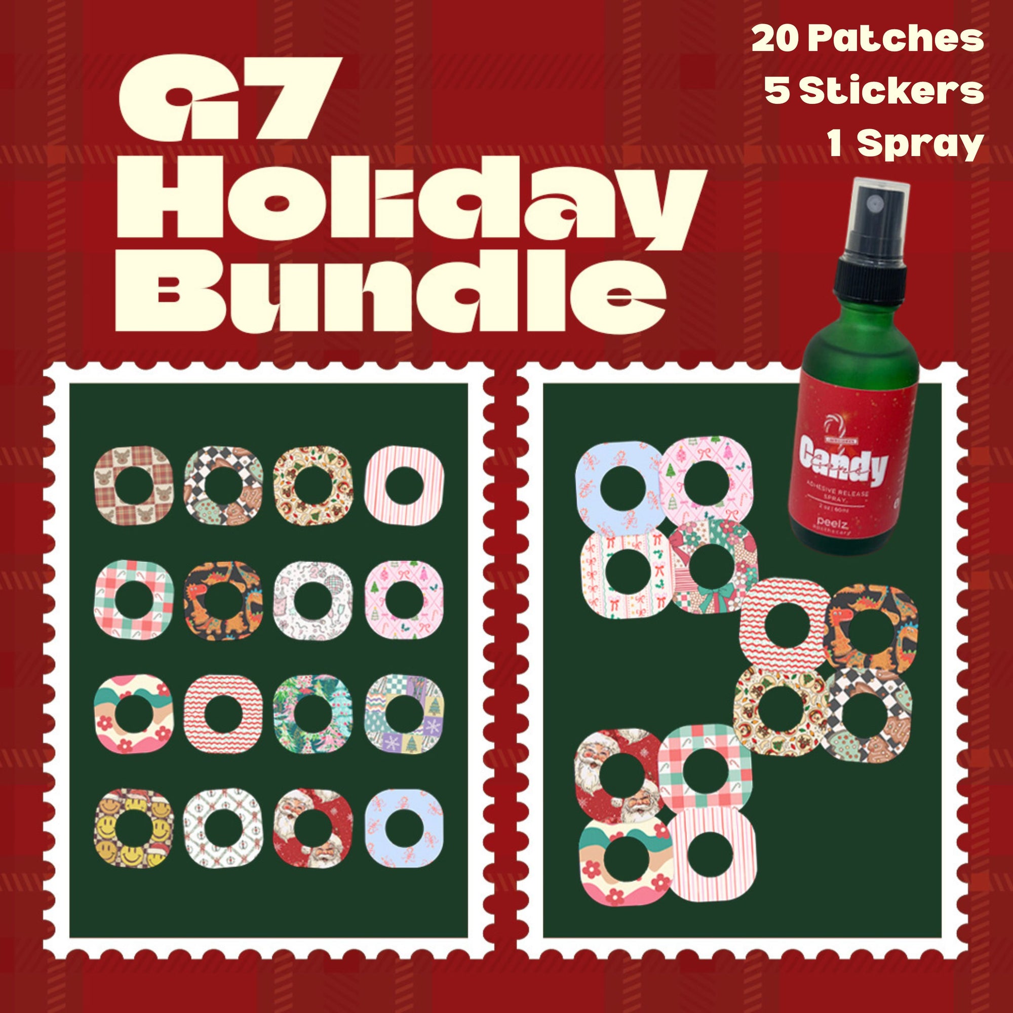Dexcom G7 Holiday Essentials (20 Patches + 5 Stickers + 1 Spray)