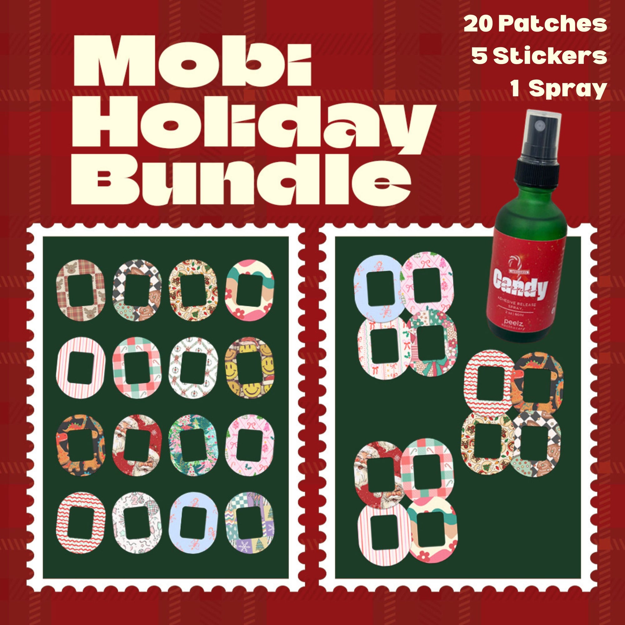 Tandem Mobi Holiday Essentials (20 Patches + 5 Stickers + 1 Spray)