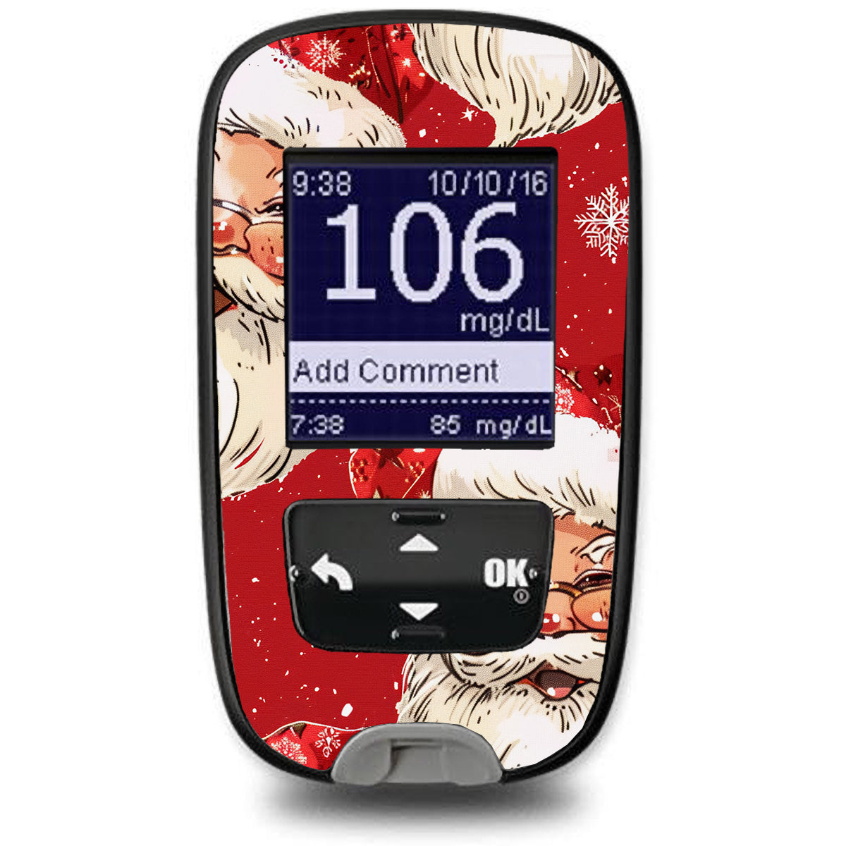 Jolly Old Saint Nick Accu-Chek Guide Glucometer Sticker - Pump Peelz