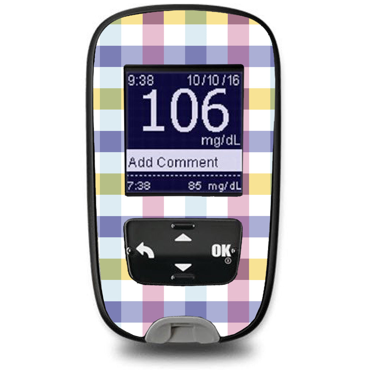 Spring Plaid Sticker for the Accu-Chek Guide Glucometer