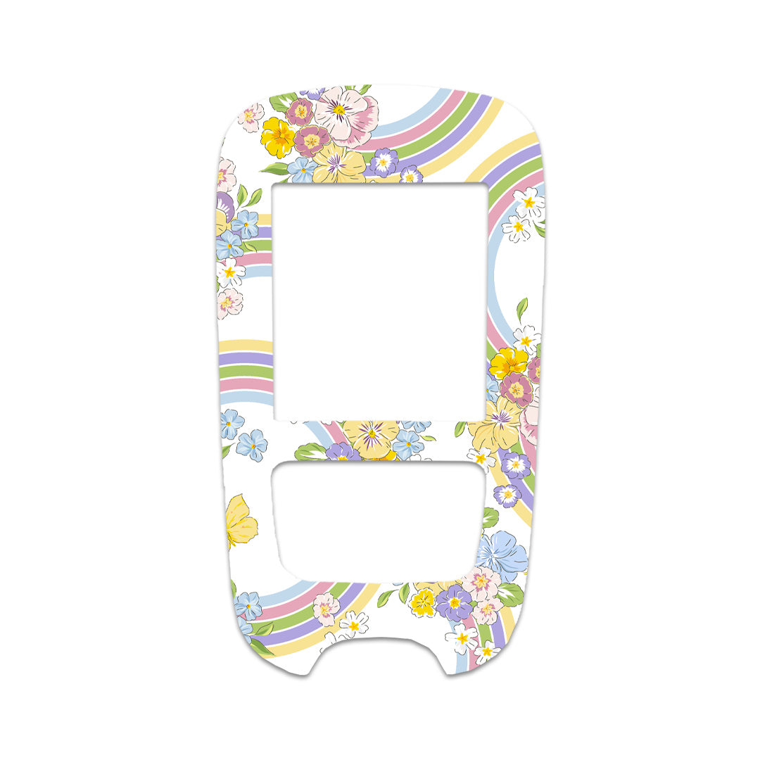 Rainbow Blooms Sticker for the Accu-Chek Guide Glucometer