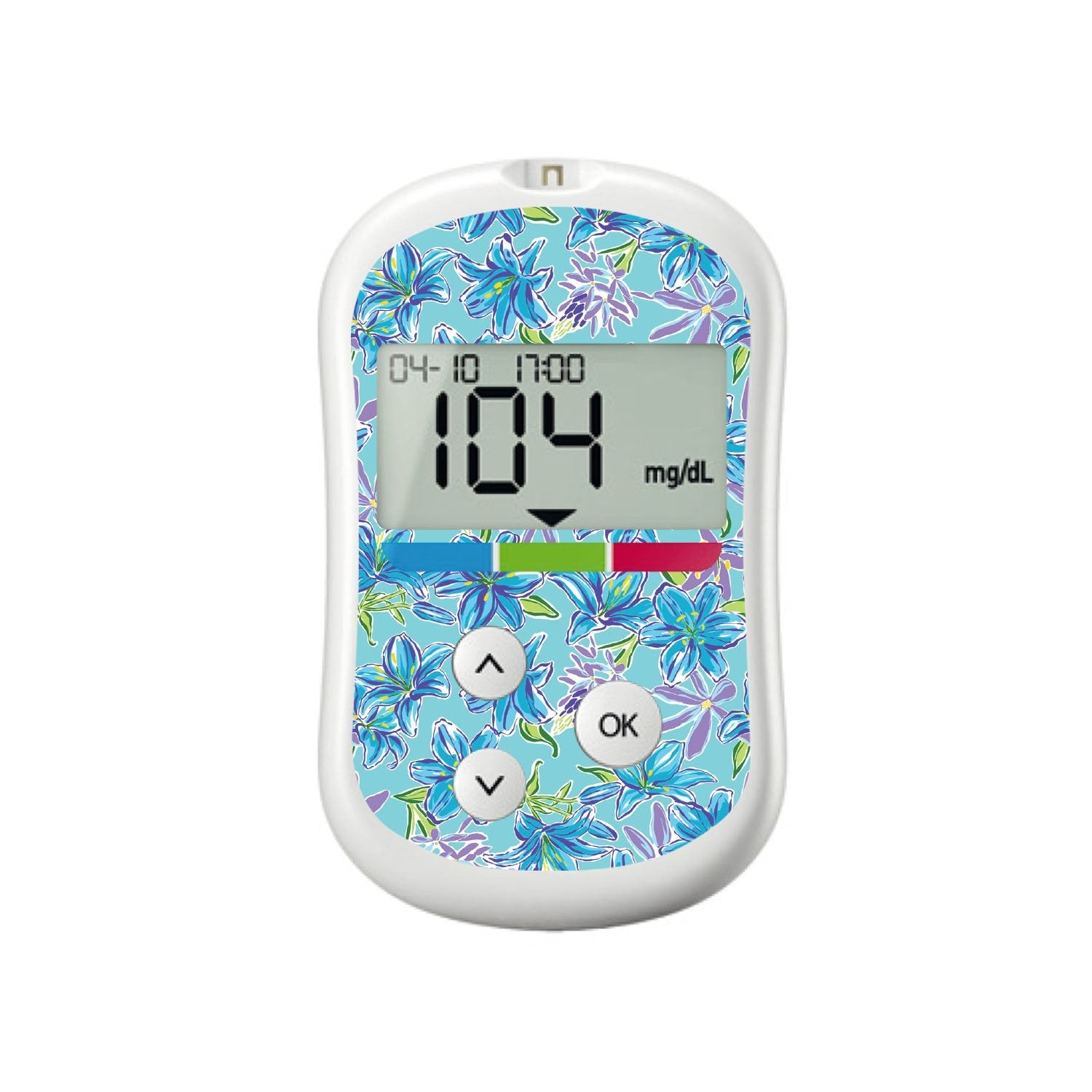 Azul Flowers For Onetouch Verio Flex Glucometer Peelz