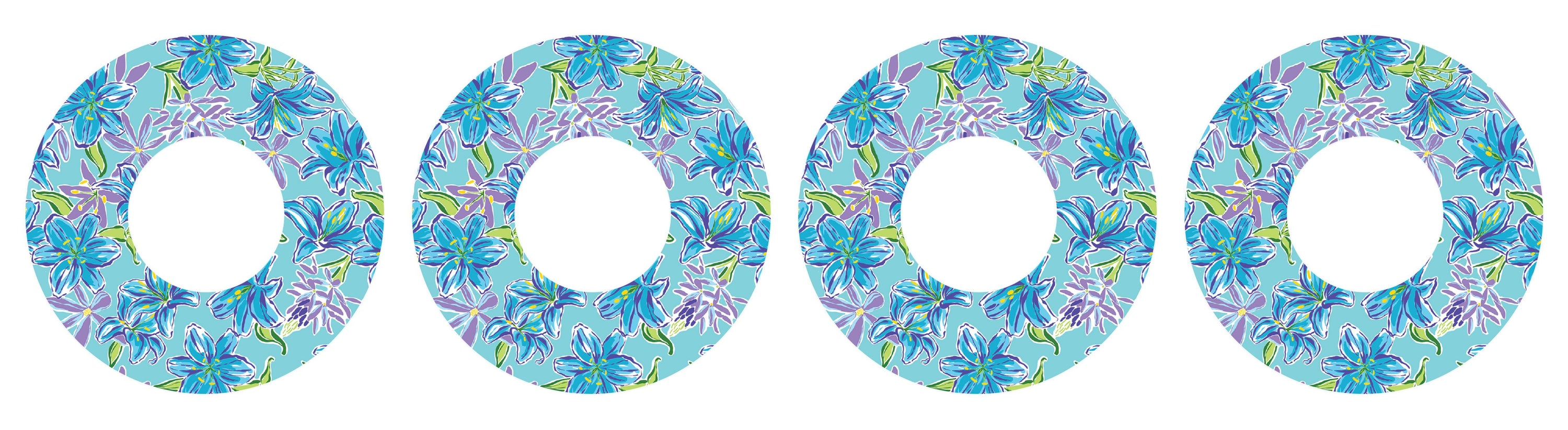 Azul Flowers for Patch+ Freestyle Libre and Universal Infusion Set Tape - Pump Peelz