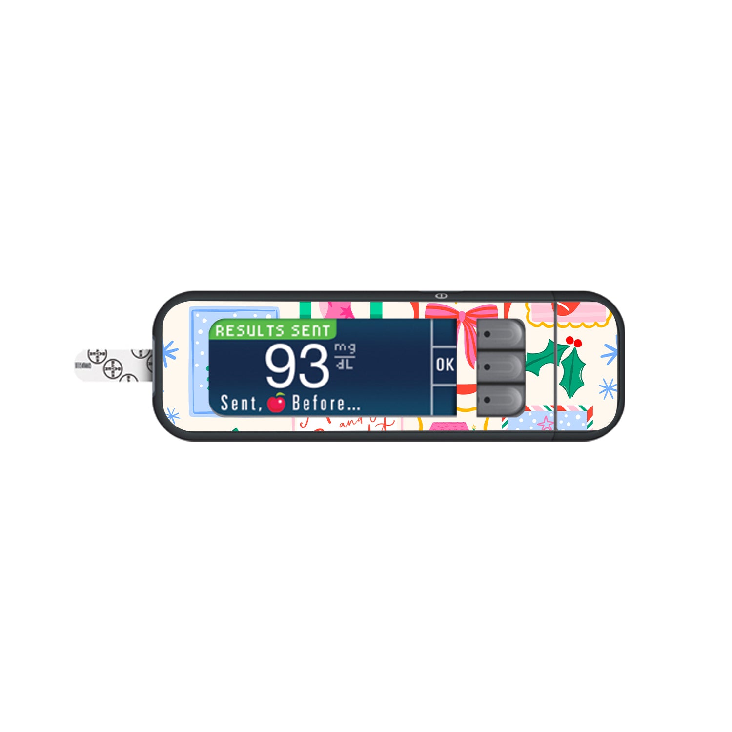 Holiday Greetings Bayer Contour Next Glucometer Sticker - Pump Peelz