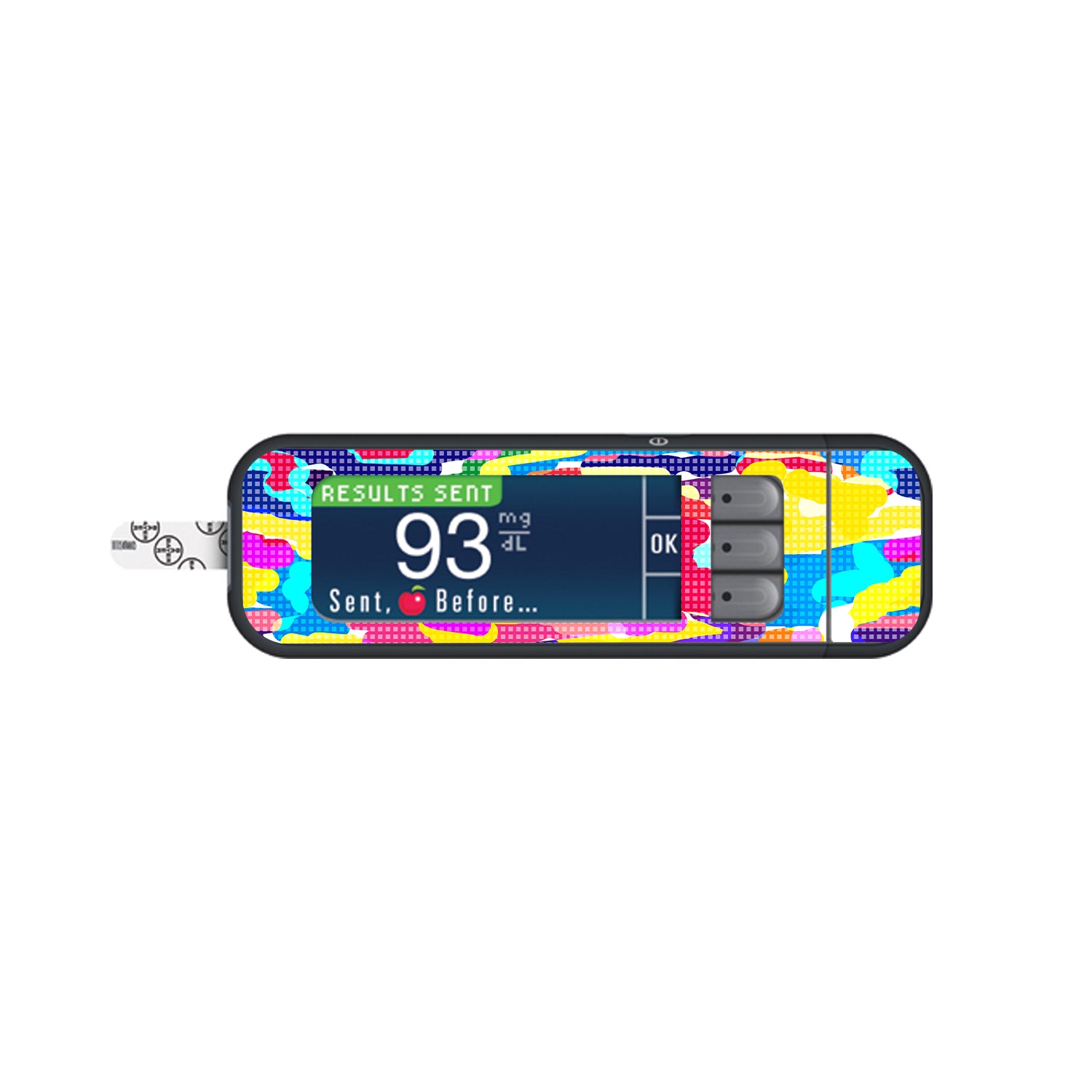 Pixel Splash Camo Bayer Contour Next Glucometer Sticker - Pump Peelz