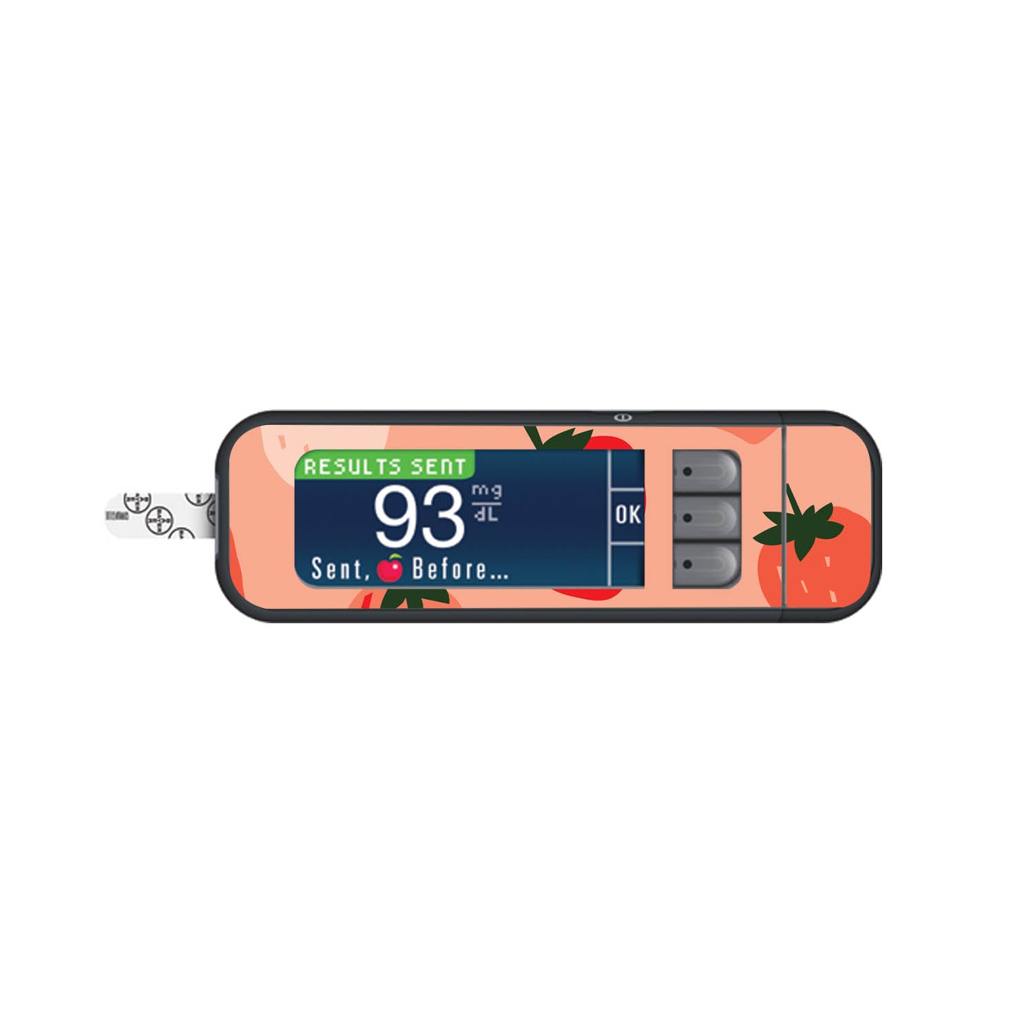 Strawberry Sweet Bayer Contour Next Glucometer Sticker - Pump Peelz