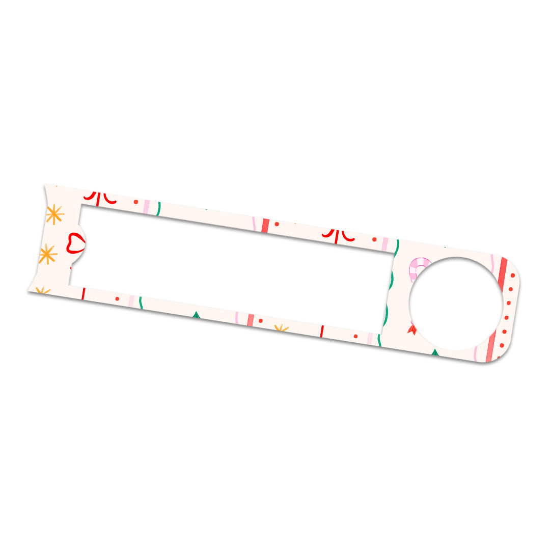 Holly Jolly Ribbon Bayer Contour© Next One Glucometer Sticker - Pump Peelz