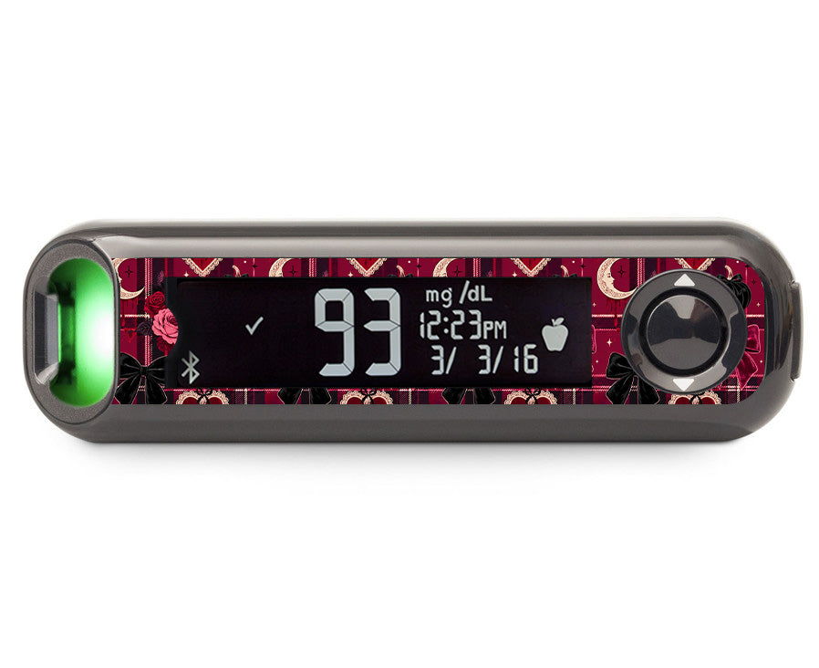 Gothic Sweetheart Plaid Bayer Contour Next One Glucometer Sticker - Pump Peelz