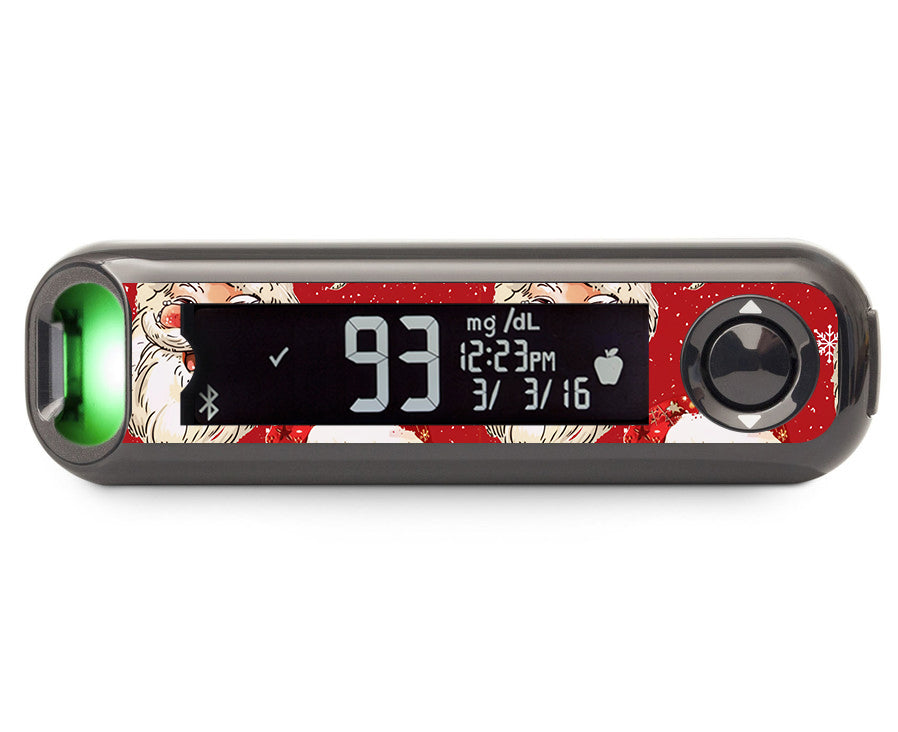 Jolly Old Saint Nick Bayer Contour© Next One Glucometer Sticker - Pump Peelz