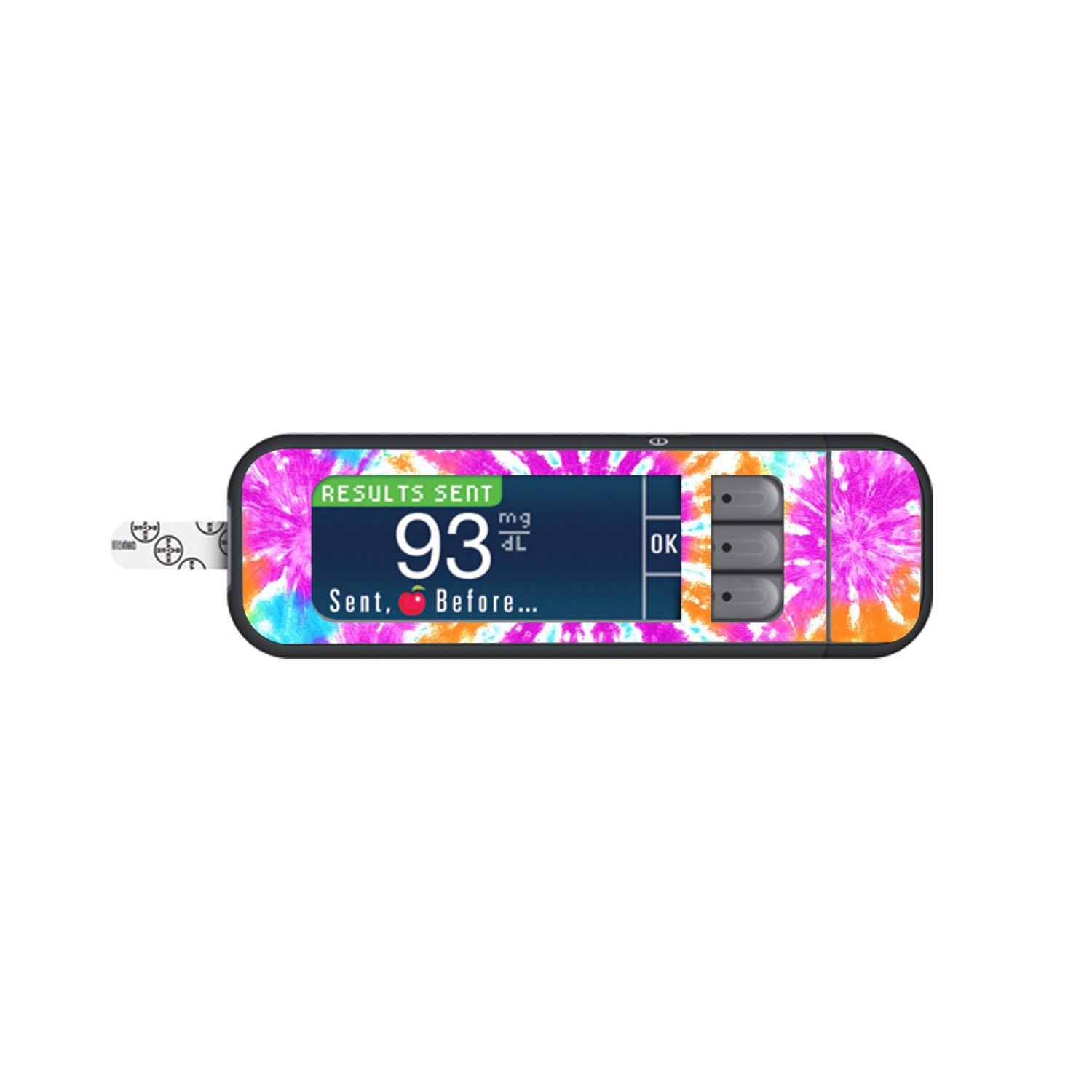 Neon Tie Dye Sticker for Bayer Contour Next Glucometer