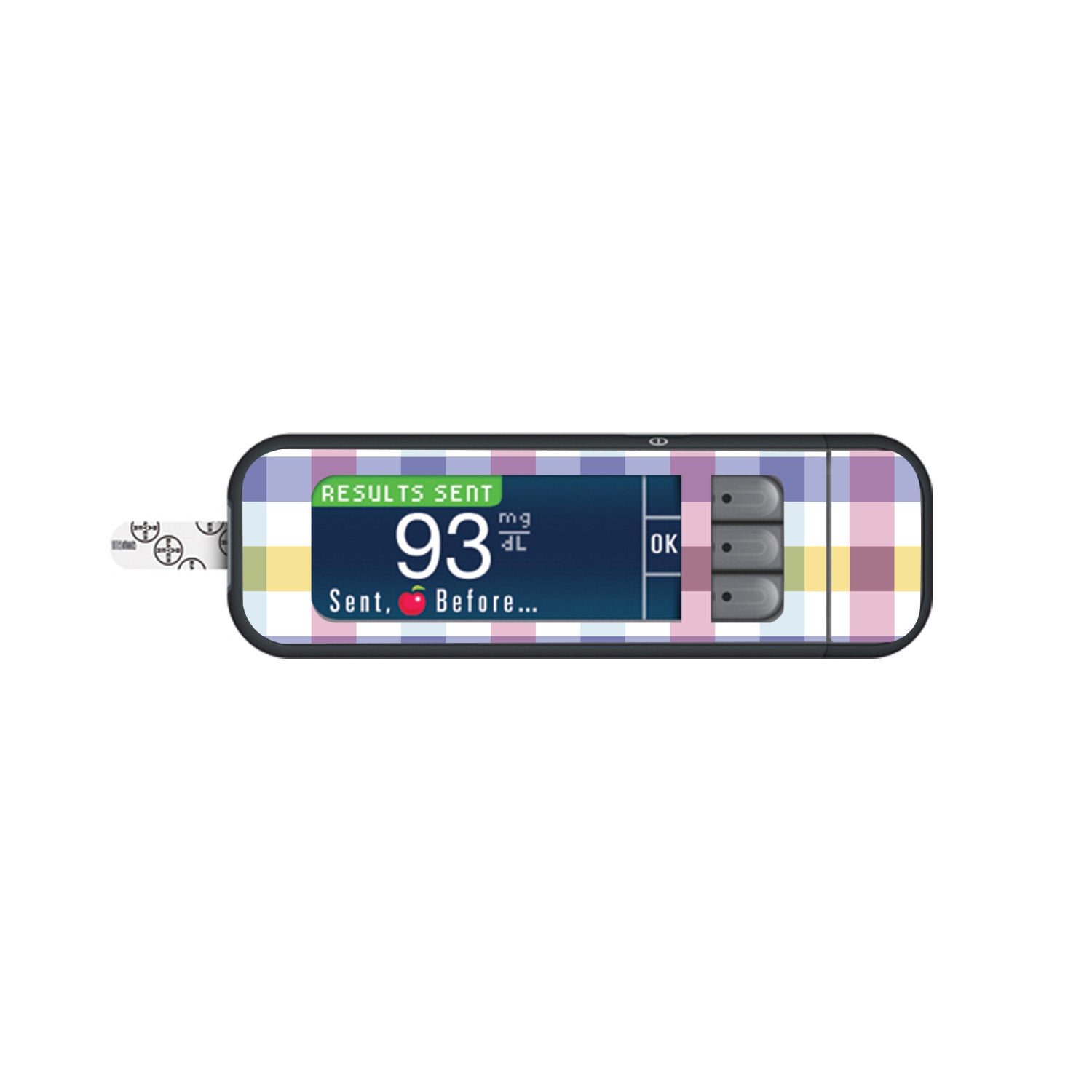 Spring Plaid Sticker for Bayer Contour Next Glucometer