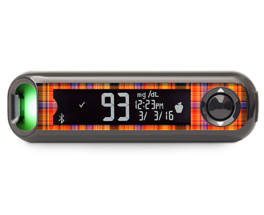 Pumpkin Plaid Bayer Contour© Next One Glucometer Sticker - Pump Peelz