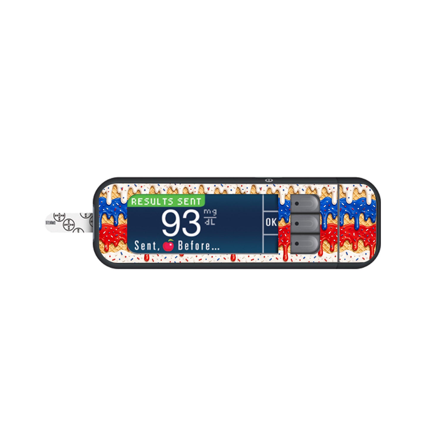 Patriotic Melt Bayer Contour Next Glucometer Sticker - Pump Peelz