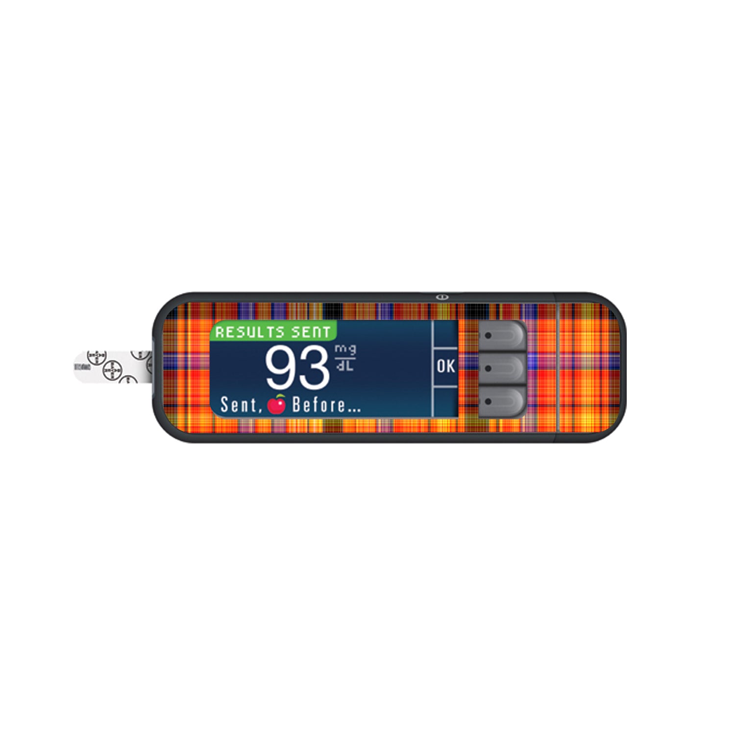 Pumpkin Plaid Bayer Contour Next Glucometer Sticker - Pump Peelz