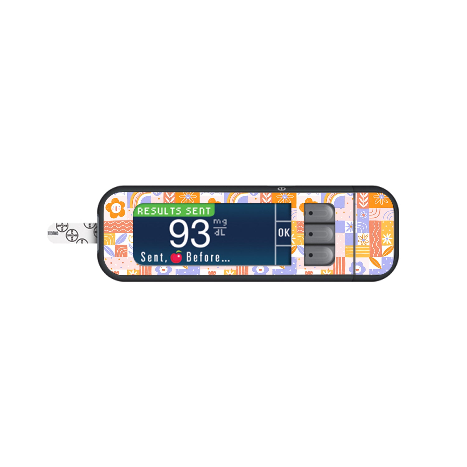 Wildflower Doodle Bayer Contour Next Glucometer Sticker - Pump Peelz