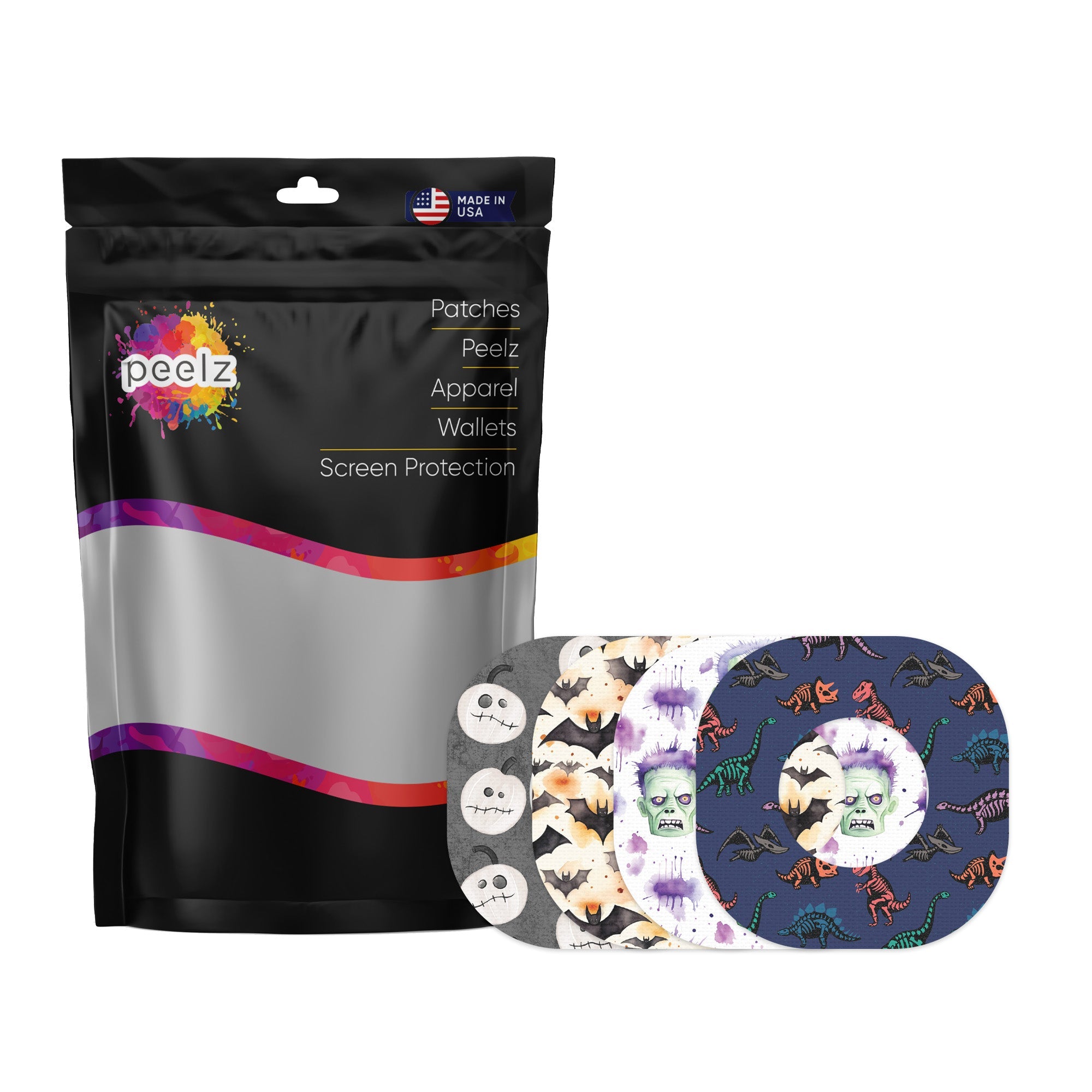 Boys Halloween Variety Patch Tape Designed for the DEXCOM G7 and Stelo-Pump Peelz