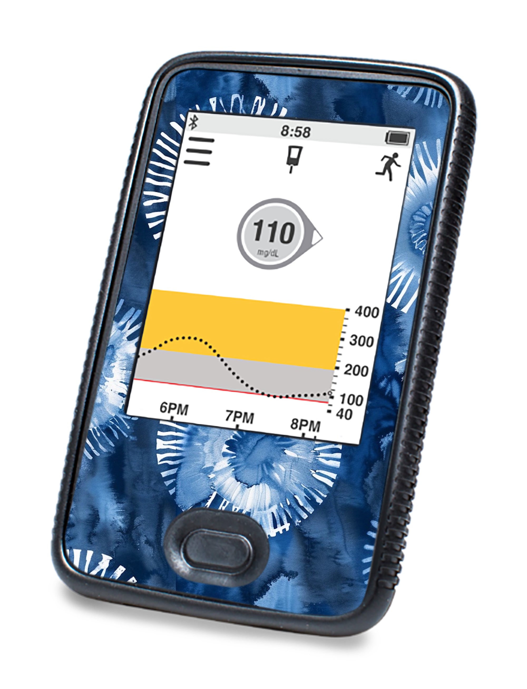 Monochrome Blue Tie Dye DEXCOM G6 Touchscreen Receiver