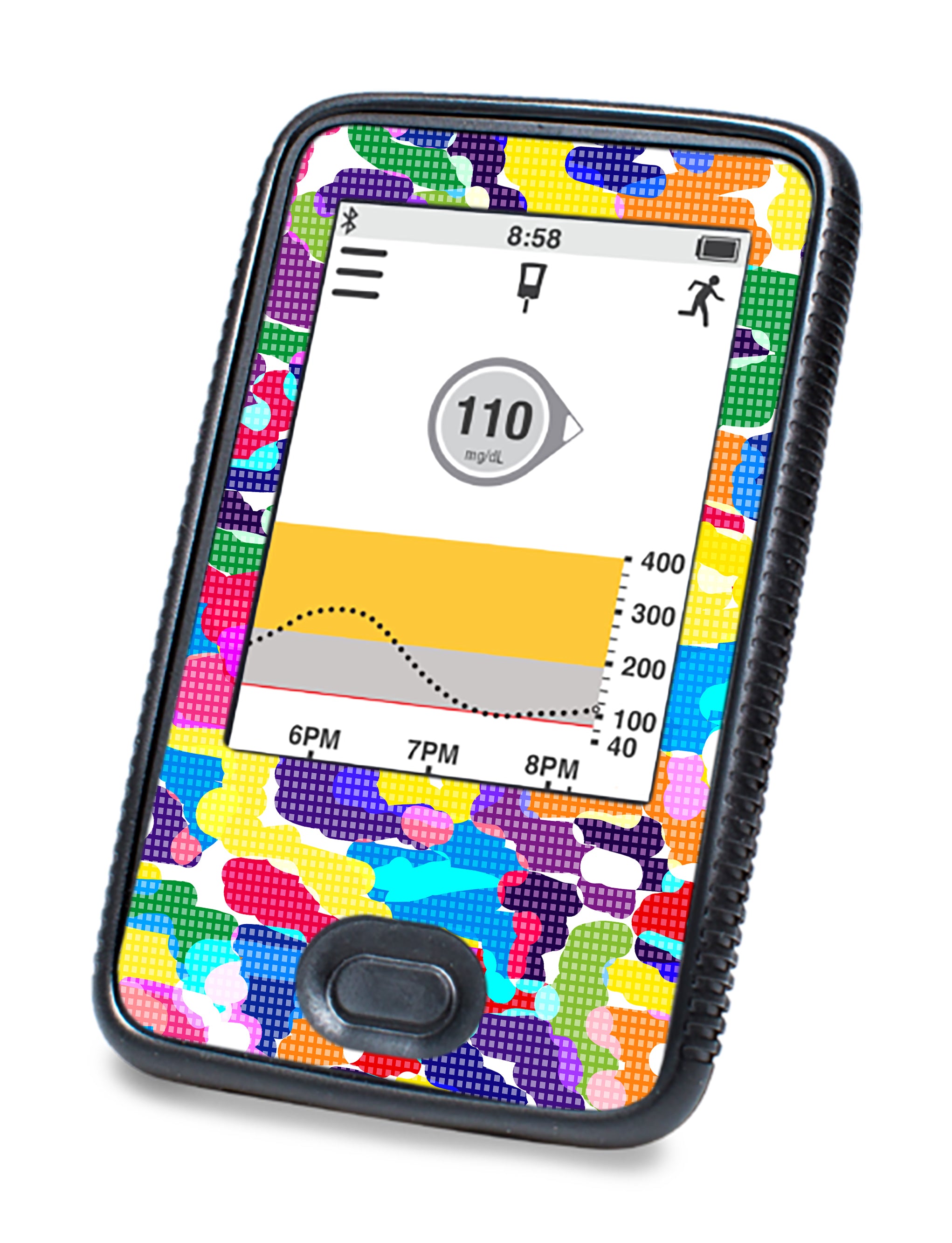 Pixel Splash Camo Dexcom G6 Touchscreen Receiver Sticker - Pump Peelz