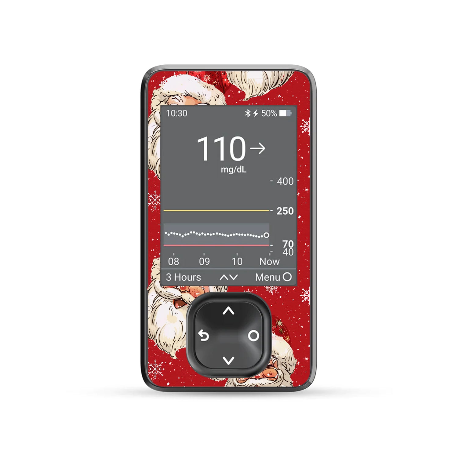 Jolly Old Saint Nick Dexcom G7 and G6 Touchscreen Receiver Sticker - Pump Peelz