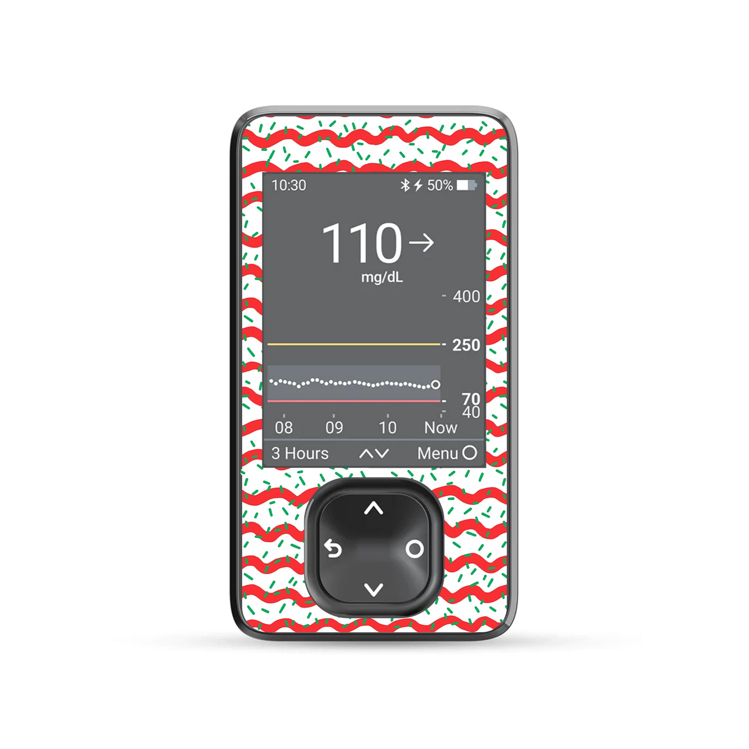 Christmas Icing Dexcom G7 and G6 Touchscreen Receiver Sticker - Pump Peelz