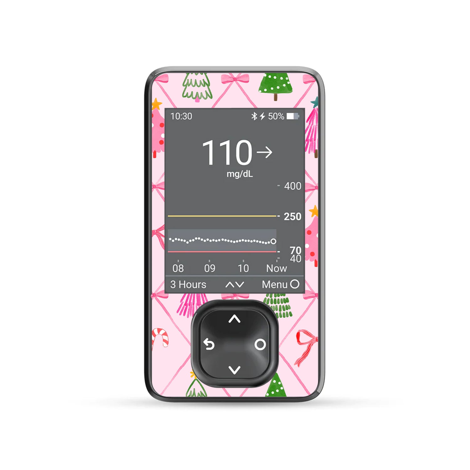 Coquette Christmas Dexcom G7 and G6 Touchscreen Receiver Sticker - Pump Peelz
