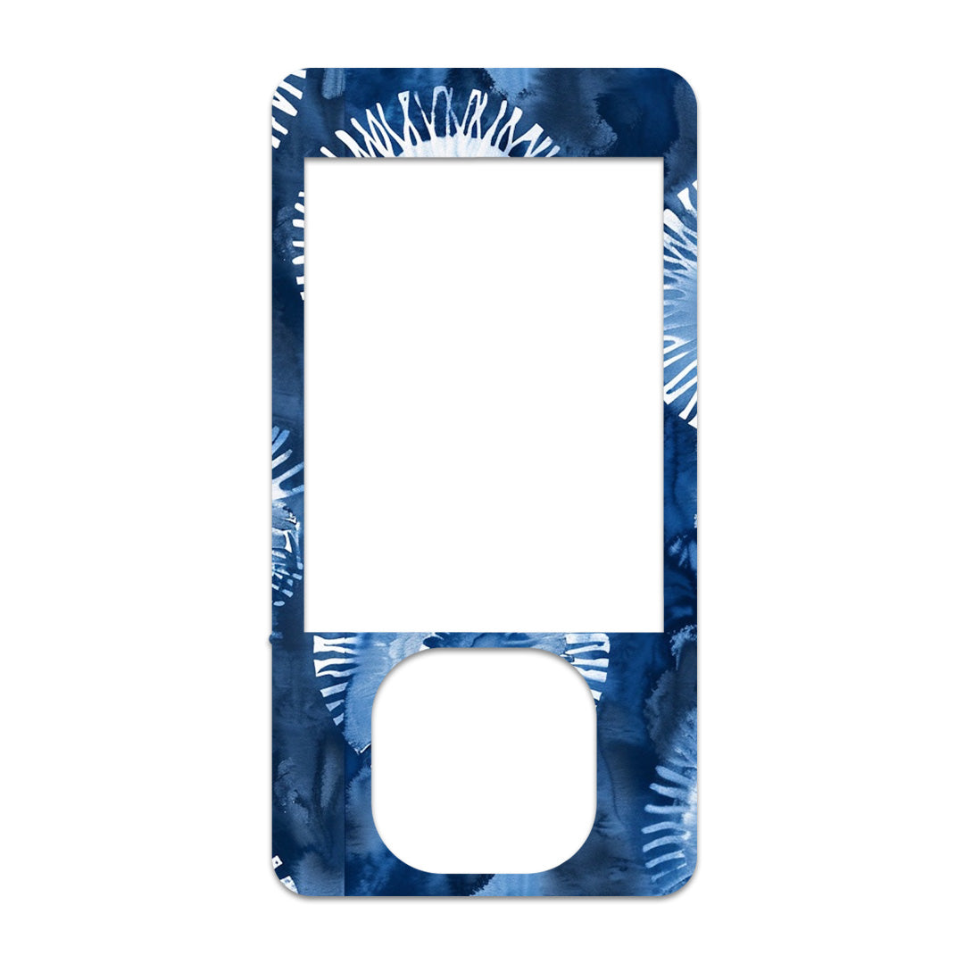 Monochrome Blue Tie Dye DEXCOM G7 and G6 Touchscreen Receiver Sticker