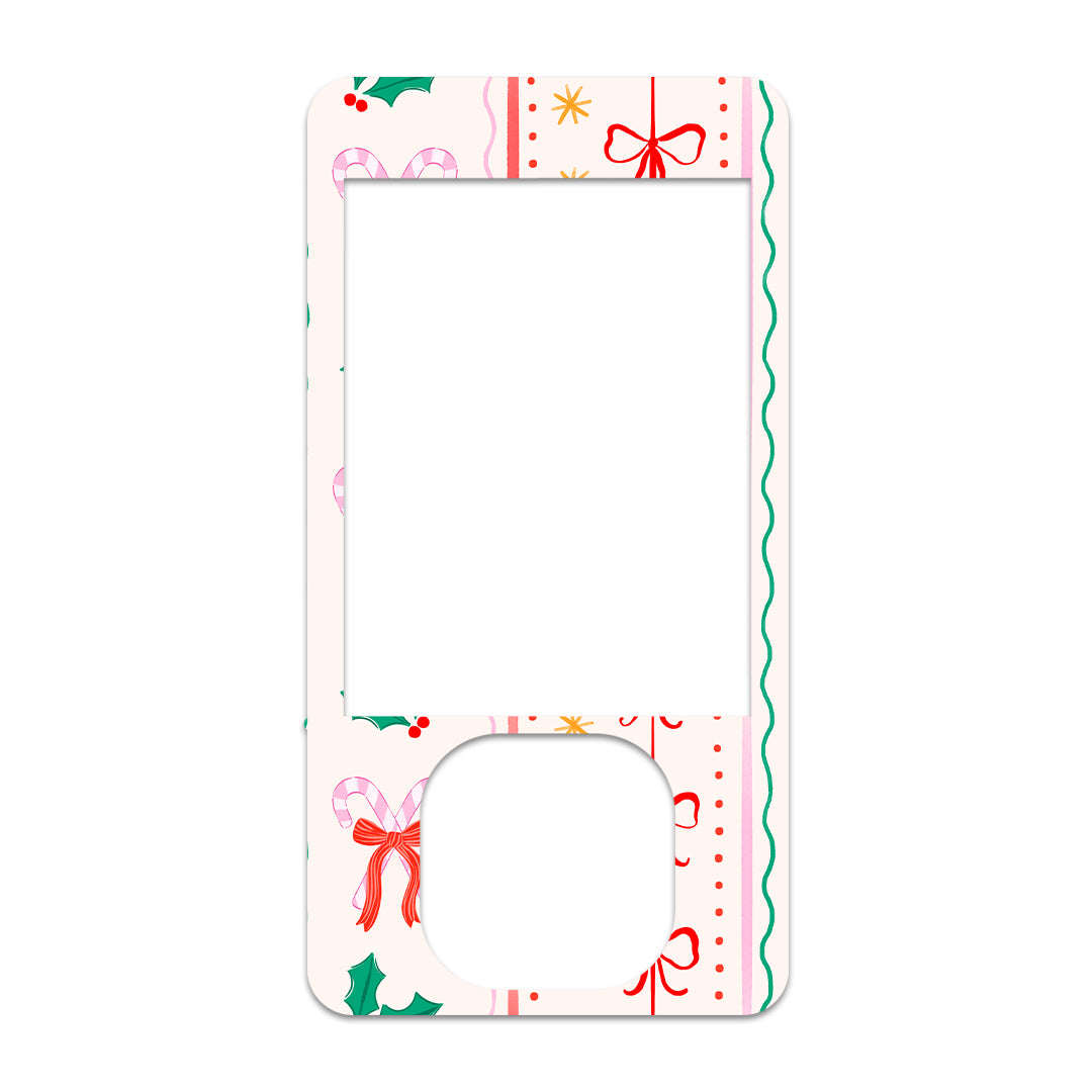 Holly Jolly Ribbon Dexcom G7 and G6 Touchscreen Receiver Sticker - Pump Peelz