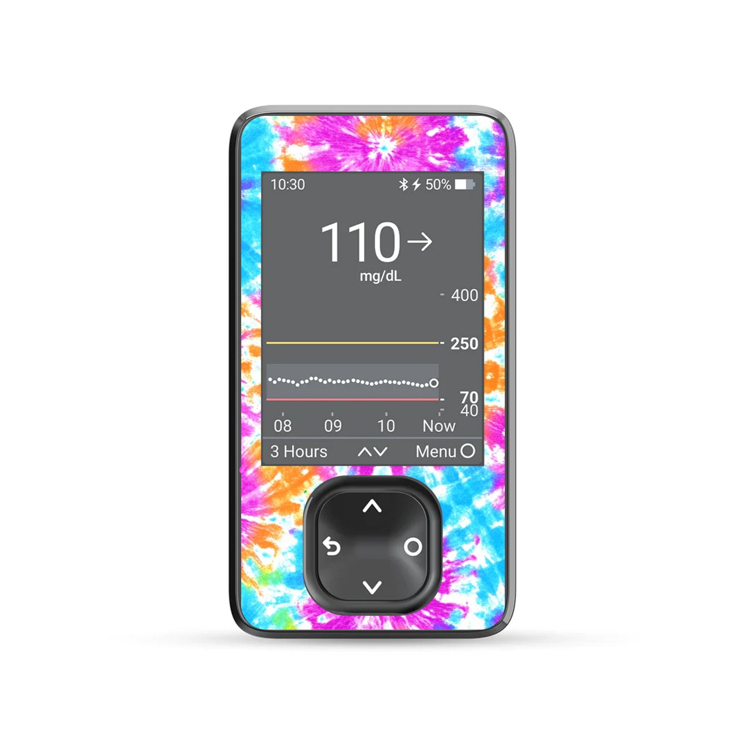 Neon Tie Dye DEXCOM G7 and G6 Touchscreen Receiver Sticker