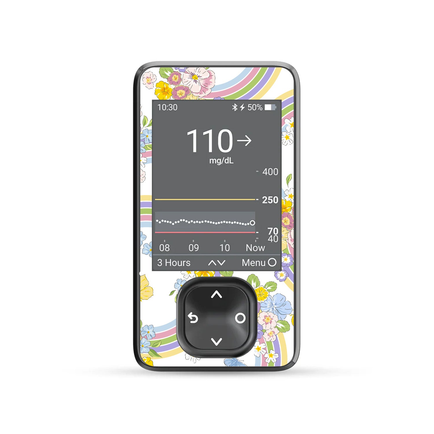 Rainbow Blooms DEXCOM G7 and G6 Touchscreen Receiver Sticker