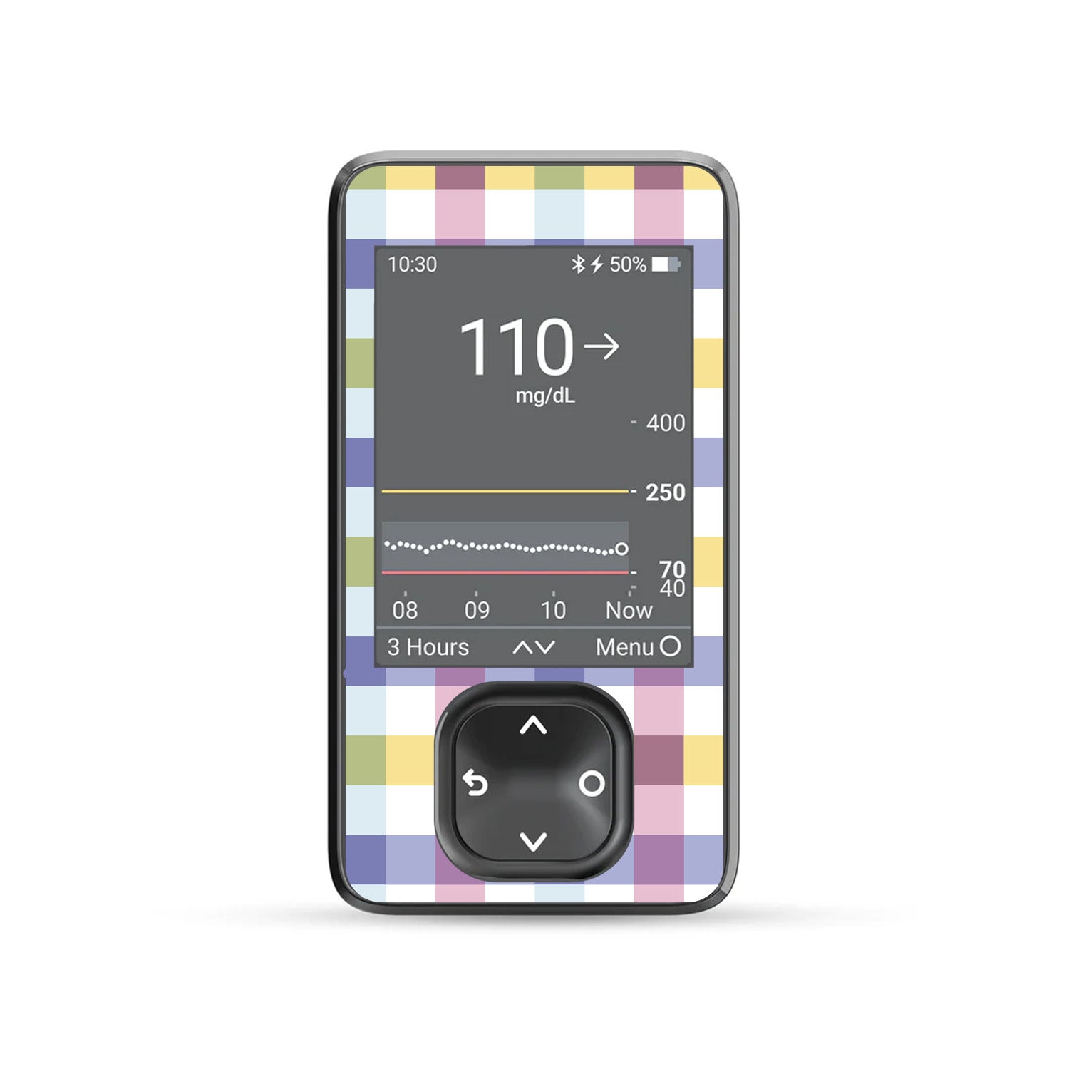 Spring Plaid DEXCOM G7 and G6 Touchscreen Receiver Sticker