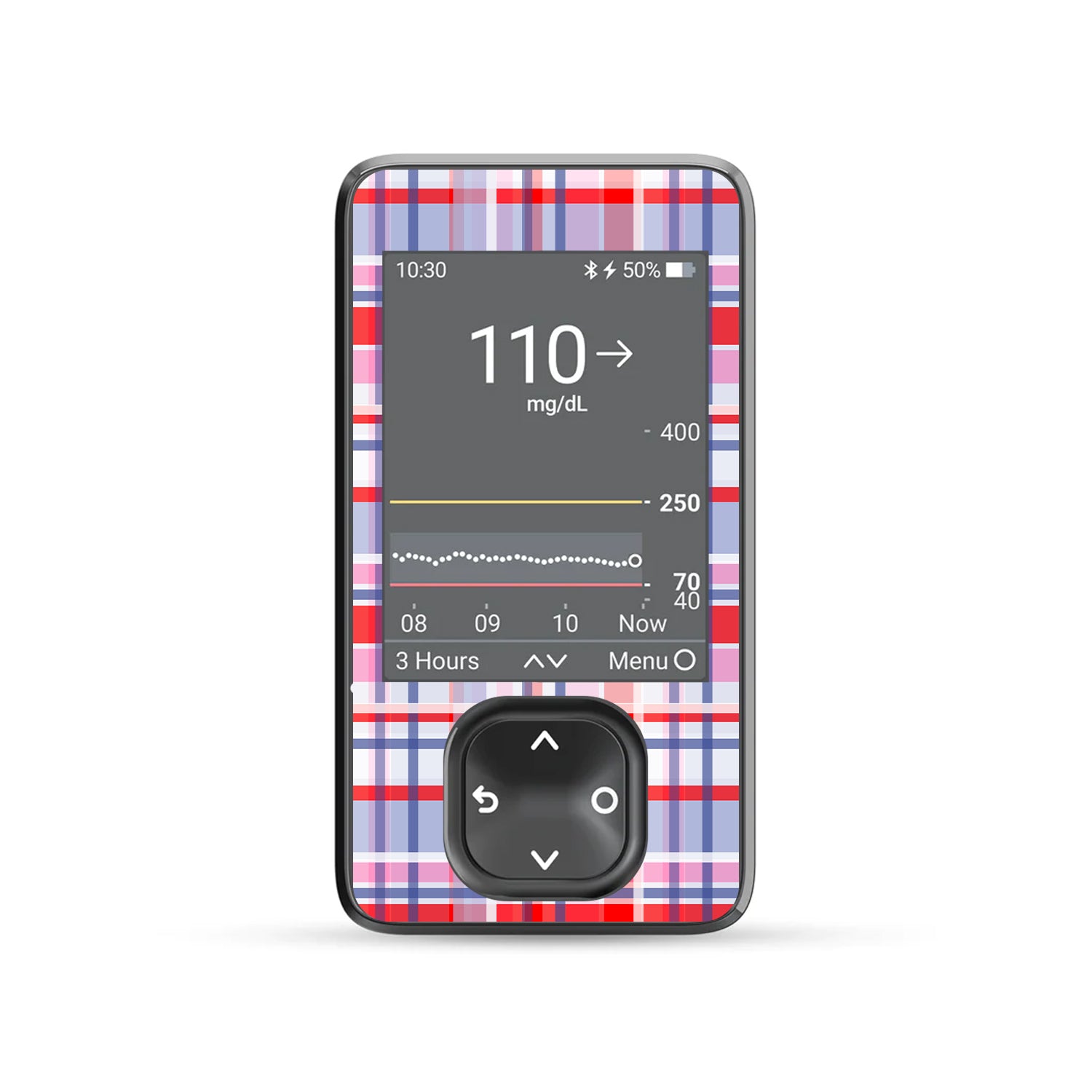 Party Plaid Dexcom G7 and G6 Touchscreen Receiver Sticker - Pump Peelz