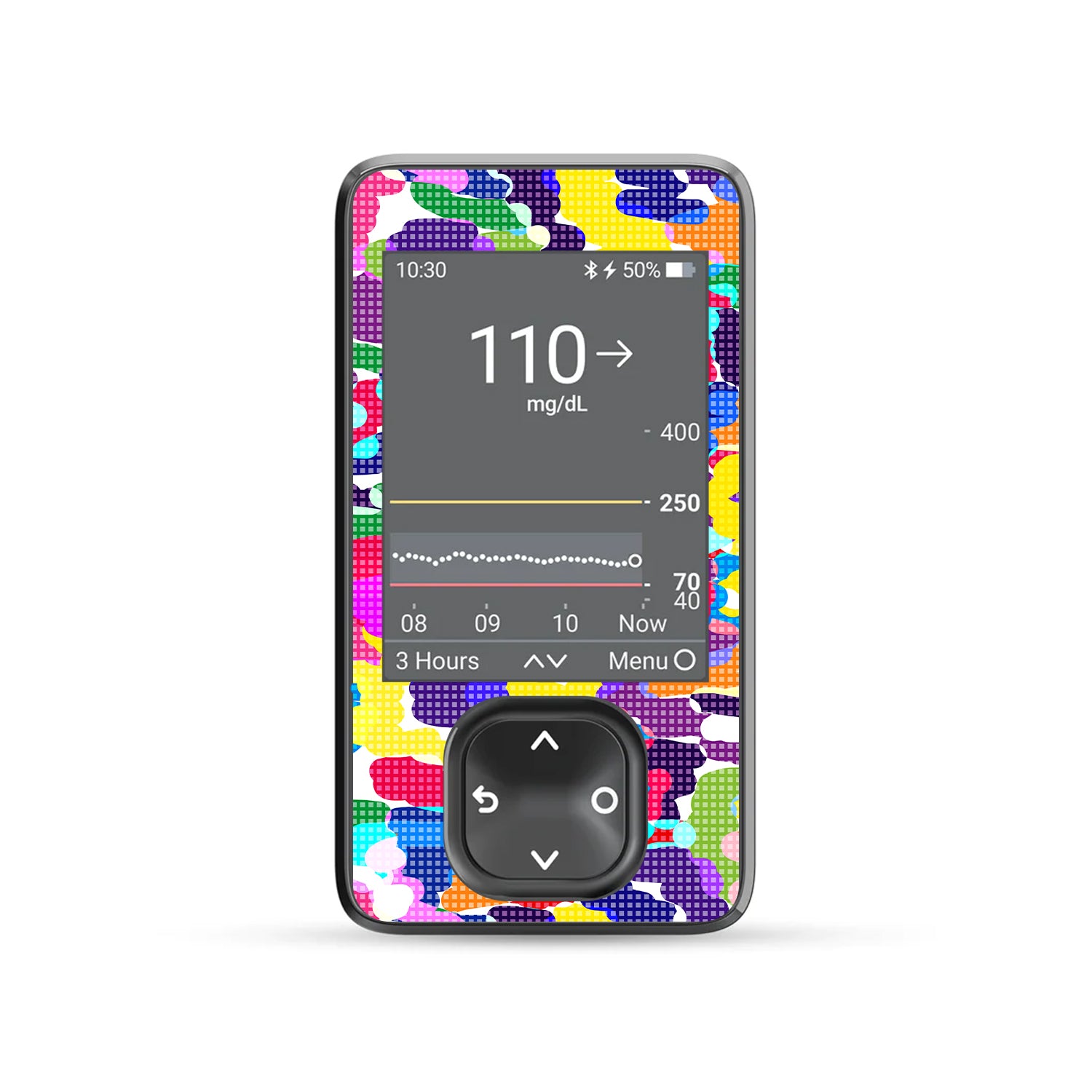 Pixel Splash Camo Dexcom G7 and G6 Touchscreen Receiver Sticker - Pump Peelz