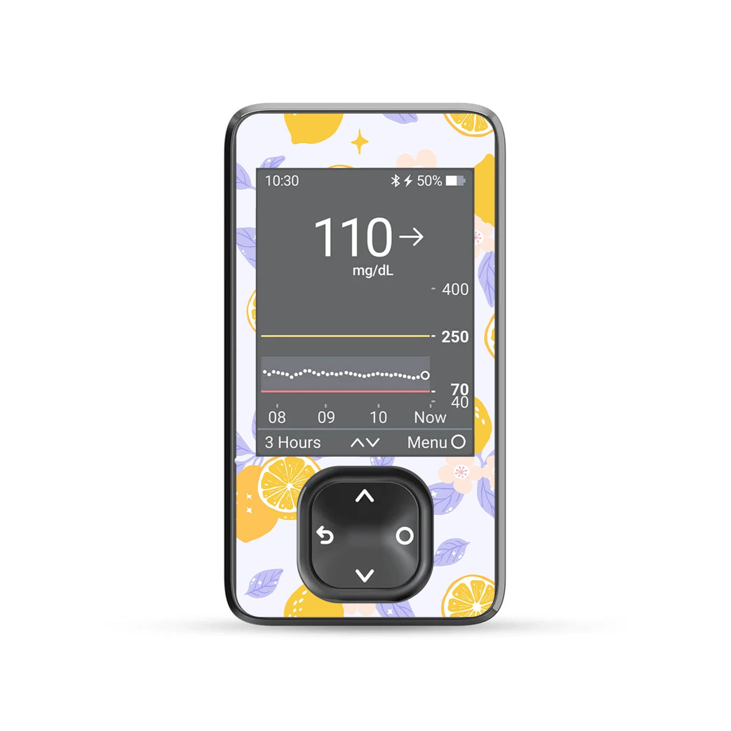 Lemon Lavender Dexcom G7 and G6 Touchscreen Receiver Sticker - Pump Peelz