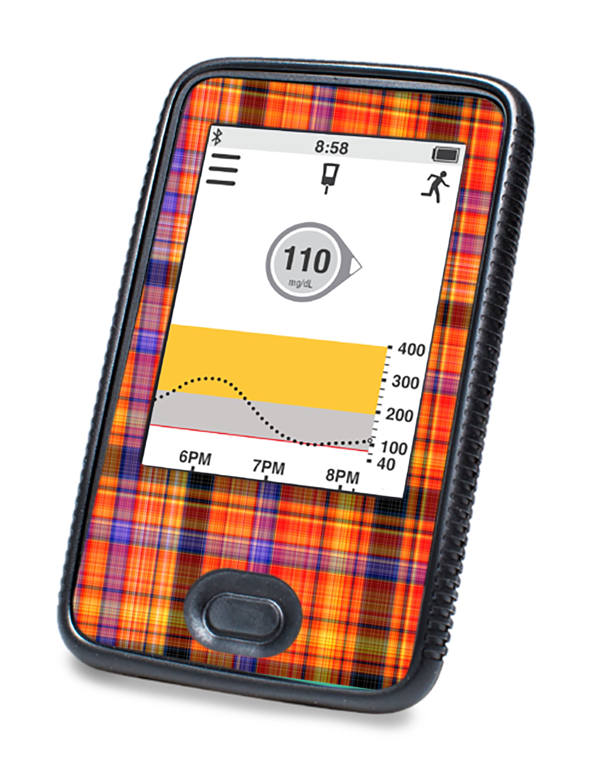 Pumpkin Plaid Dexcom G6 Touchscreen Receiver Sticker - Pump Peelz