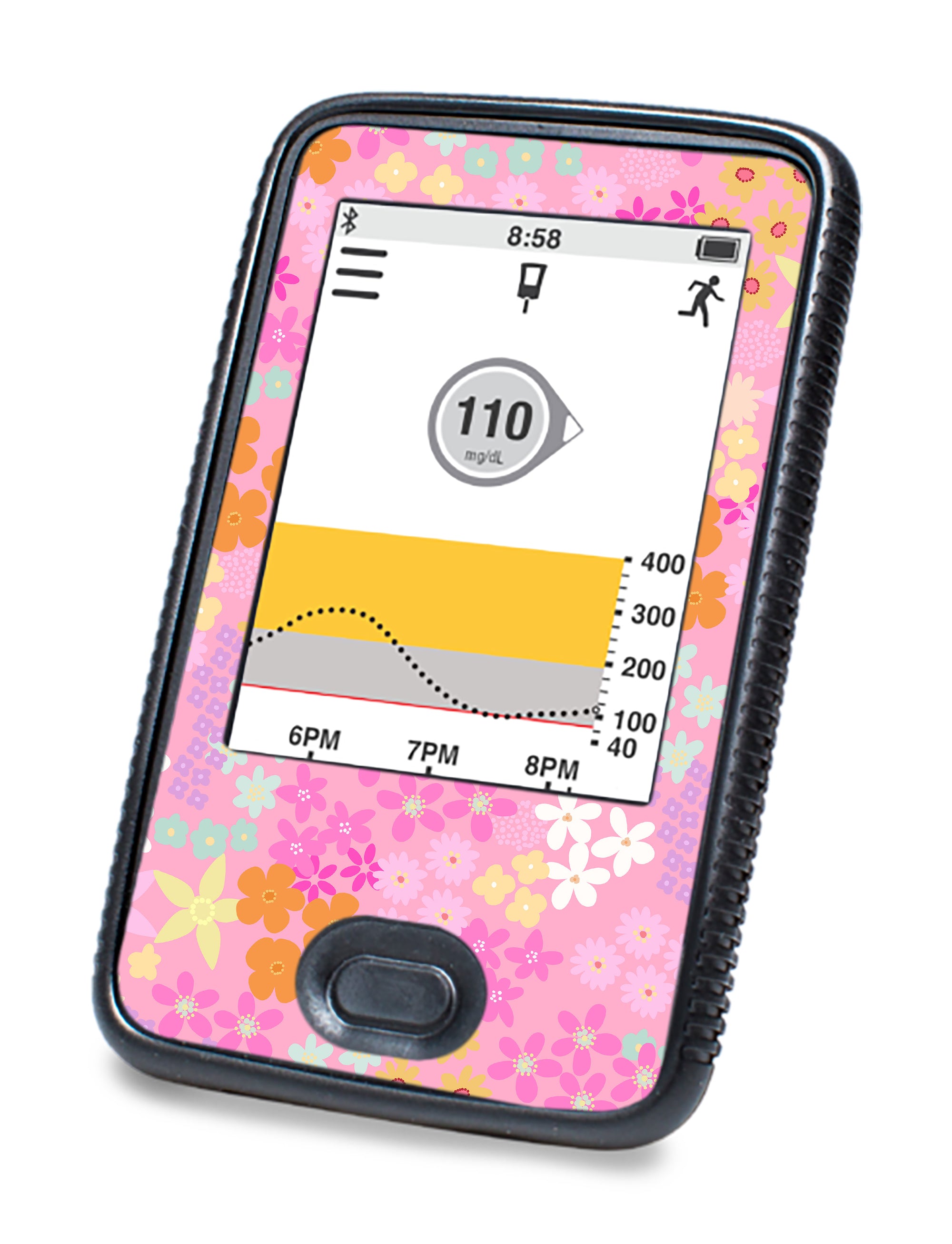 Pink Petals Dexcom G6 Touchscreen Receiver Sticker - Pump Peelz