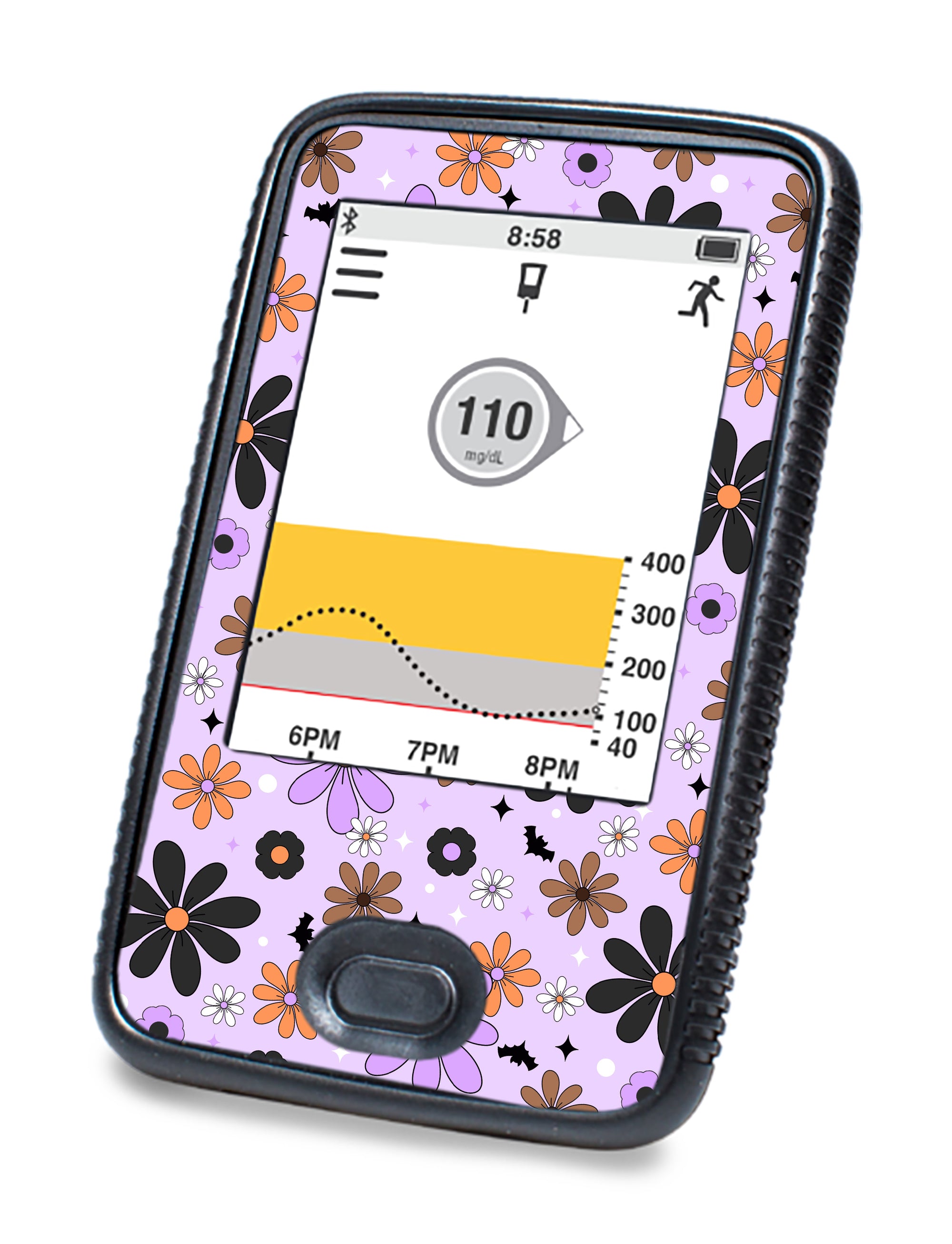 Batty Blooms Dexcom G6 Touchscreen Receiver Sticker - Pump Peelz