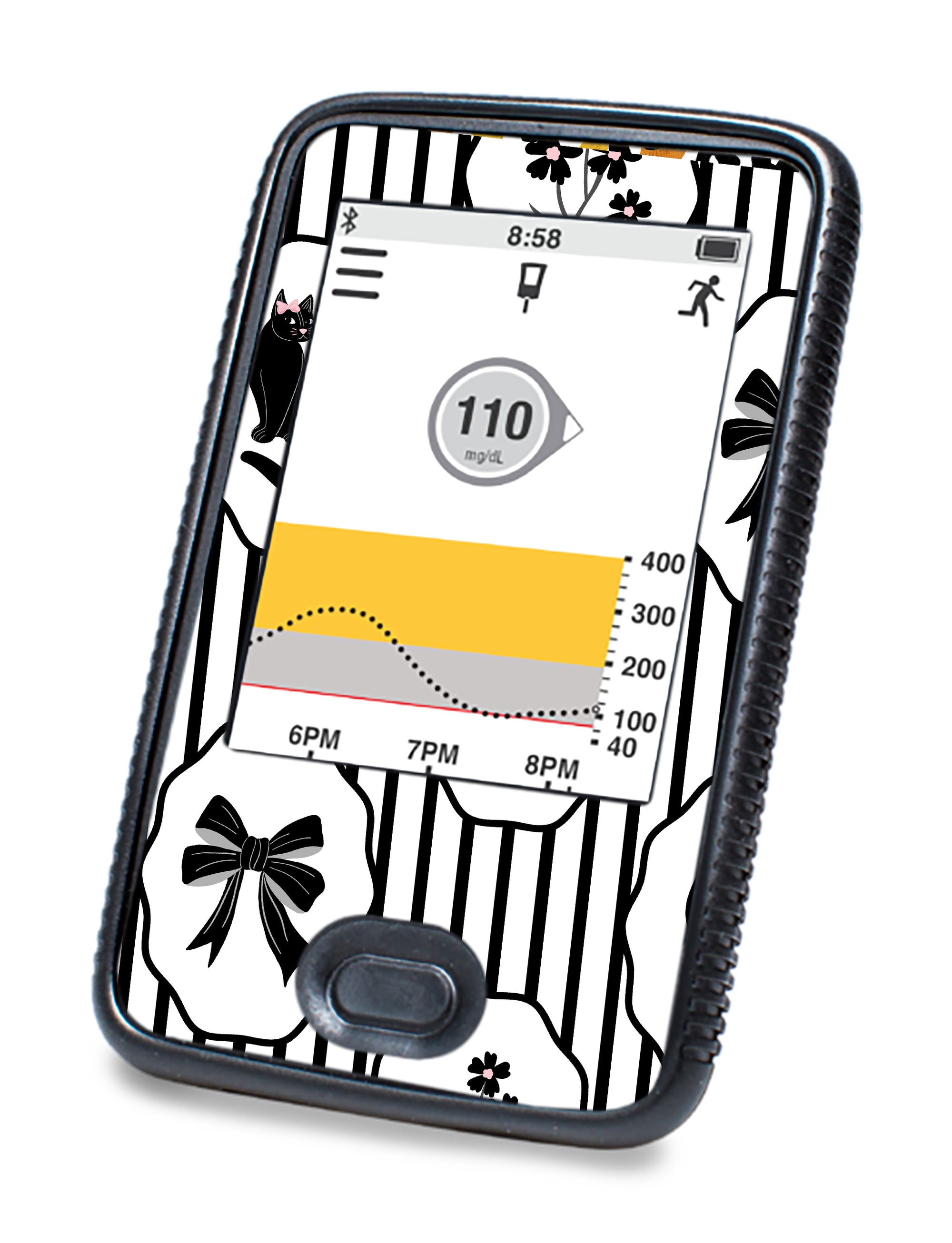 Midnight Cat Dexcom G6 Touchscreen Receiver Sticker - Pump Peelz