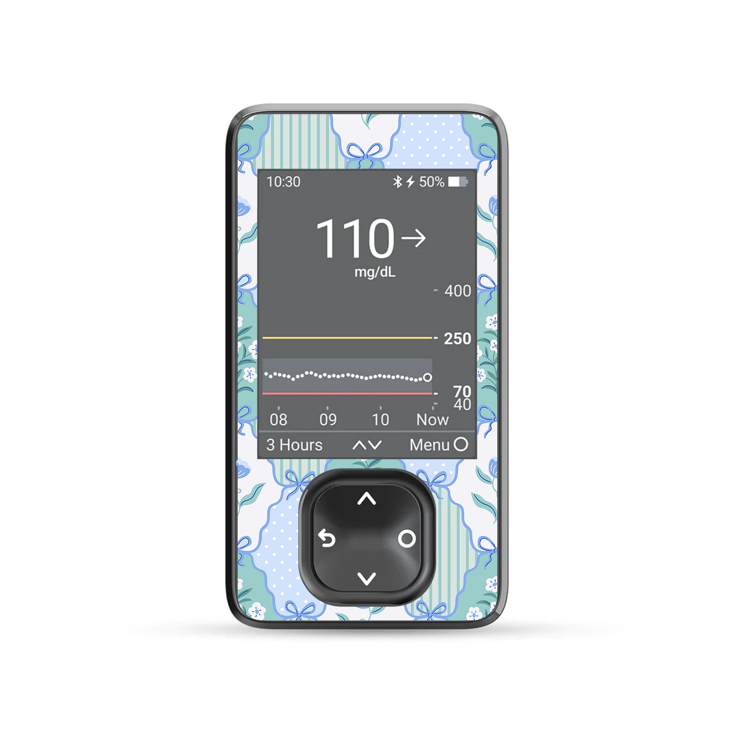 Cottage Bows Dexcom G7 Touchscreen Receiver Sticker - Pump Peelz