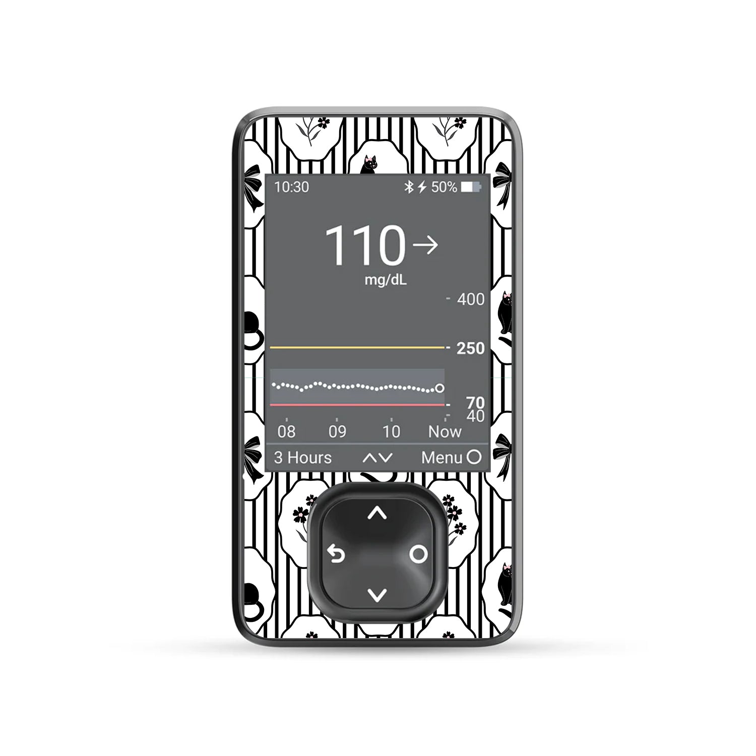 Midnight Cat Dexcom G7 Touchscreen Receiver Sticker - Pump Peelz