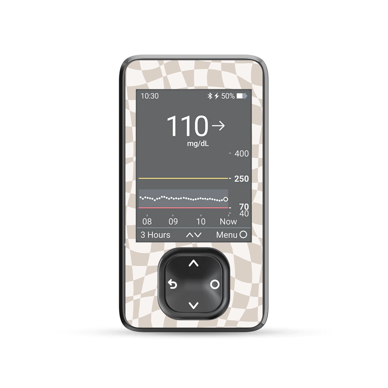 Creamy Check Dexcom G7 and G6 Touchscreen Receiver Sticker - Pump Peelz