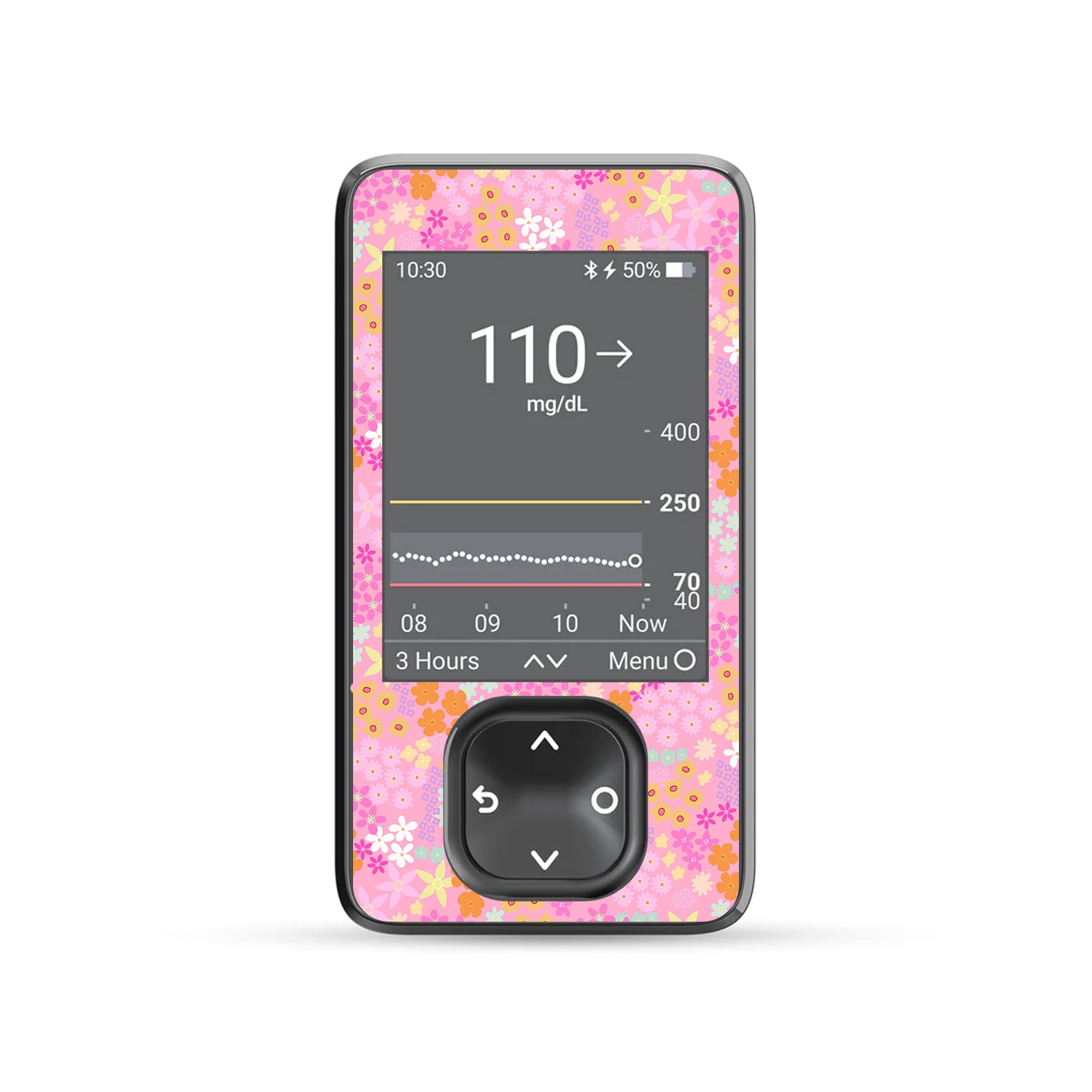Pink Petals Dexcom G7 Touchscreen Receiver Sticker - Pump Peelz
