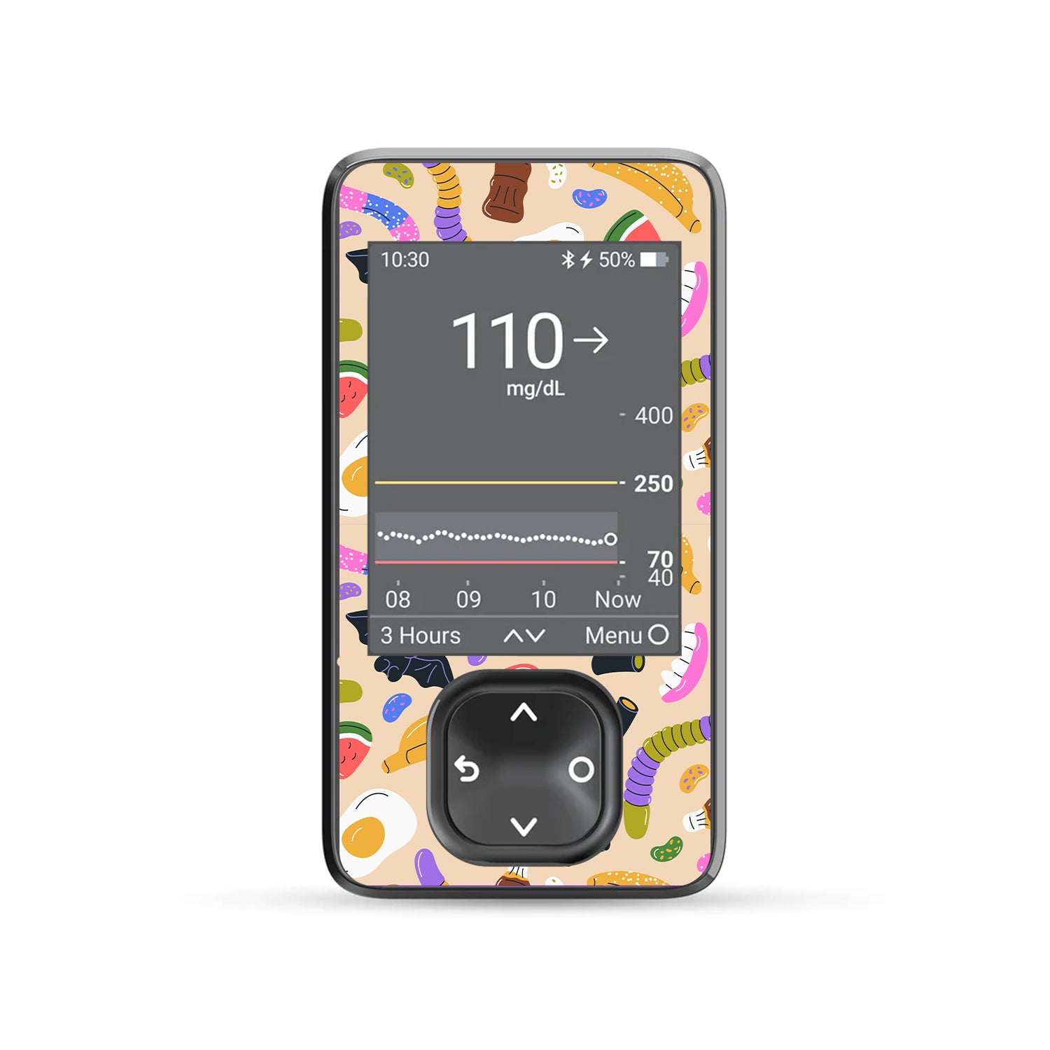 Candy Chaos Dexcom G7 Touchscreen Receiver Sticker - Pump Peelz