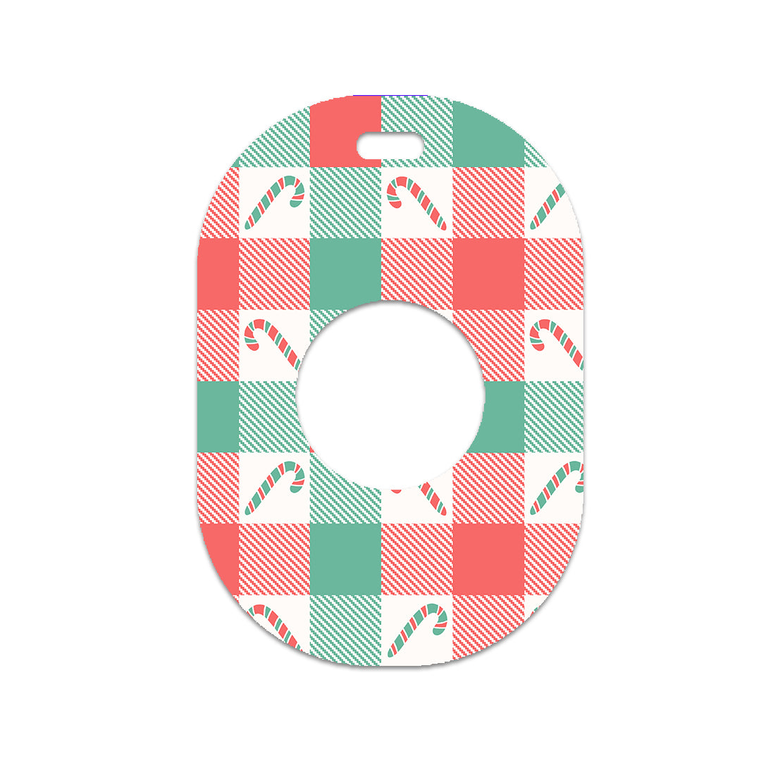 Peppermint Plaid Eversense 365 Smart Transmitter Sticker - Pump Peelz