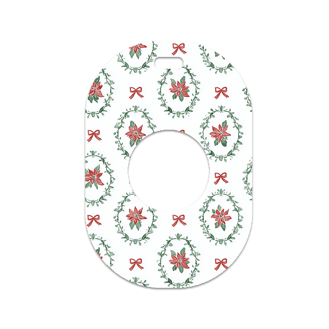 Poinsettia Parade Eversense 365 Smart Transmitter Sticker - Pump Peelz