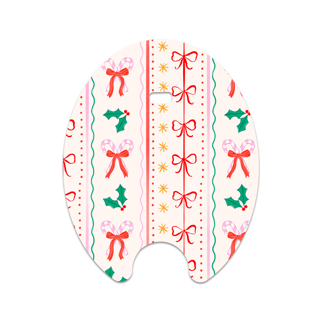 Holly Jolly Ribbon Eversense Smart Transmitter Sticker - Pump Peelz